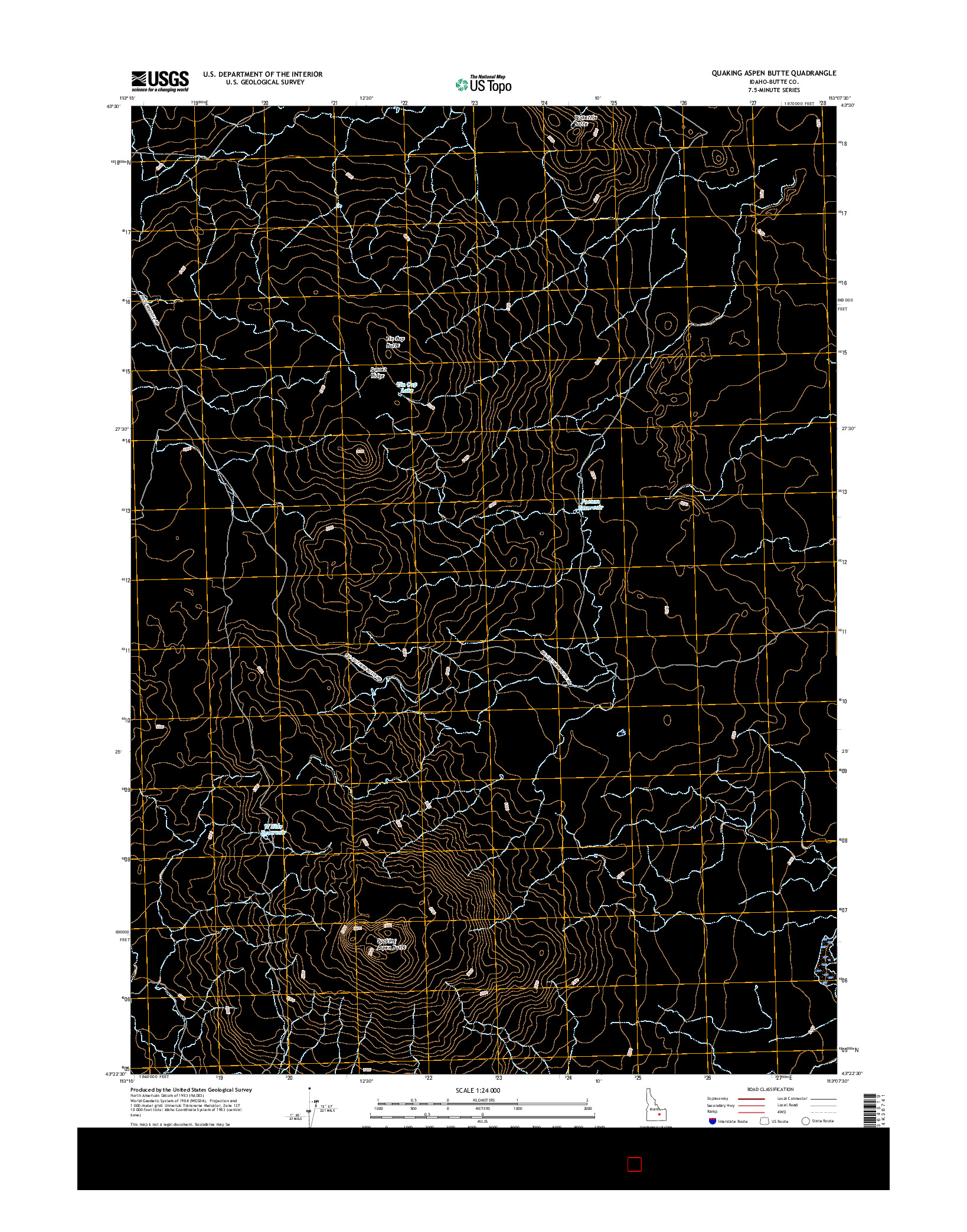 USGS US TOPO 7.5-MINUTE MAP FOR QUAKING ASPEN BUTTE, ID 2017