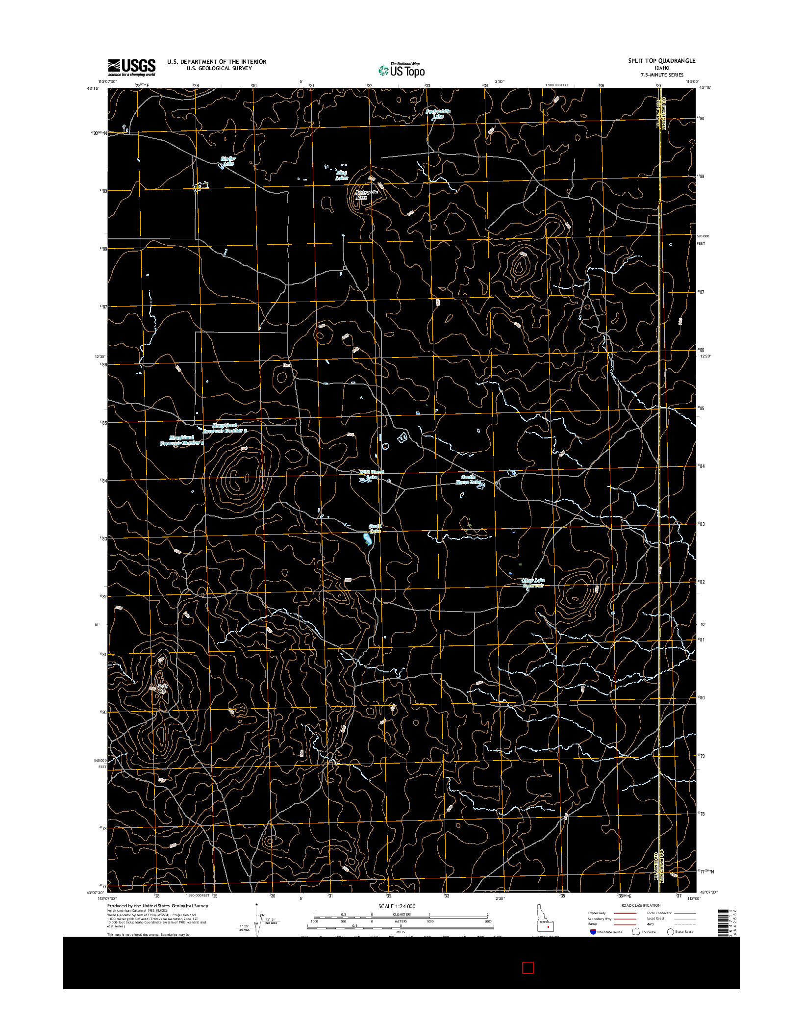 USGS US TOPO 7.5-MINUTE MAP FOR SPLIT TOP, ID 2017