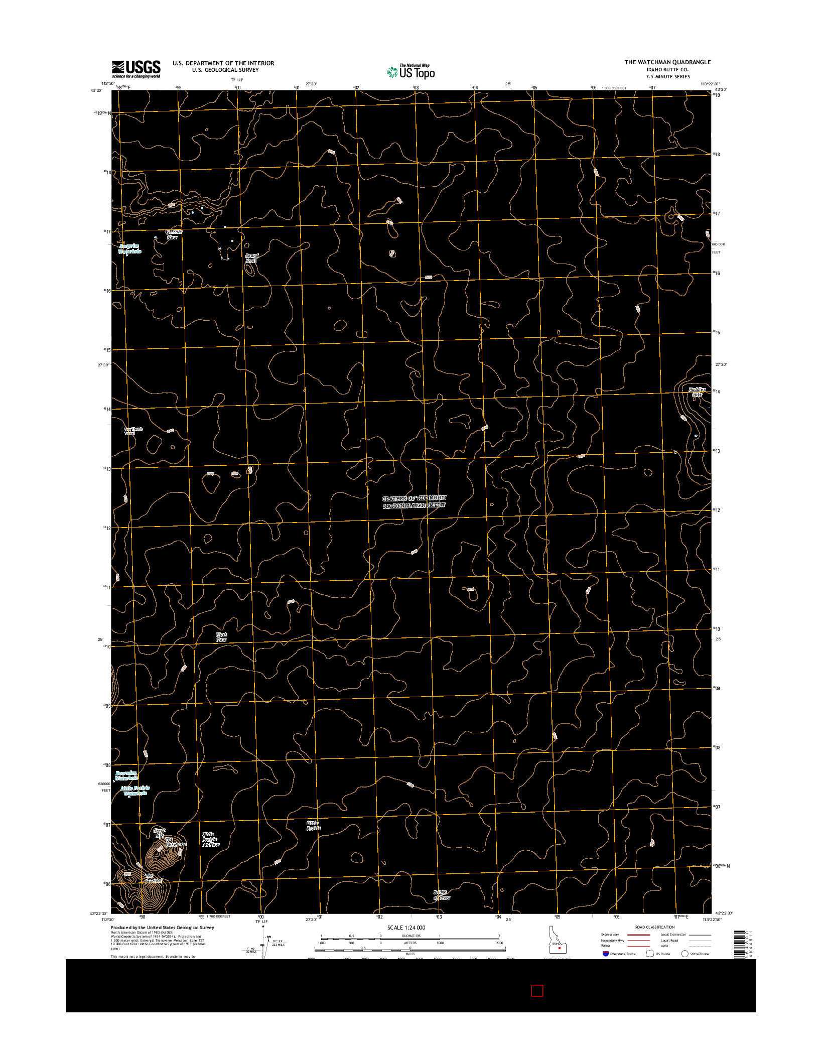 USGS US TOPO 7.5-MINUTE MAP FOR THE WATCHMAN, ID 2017