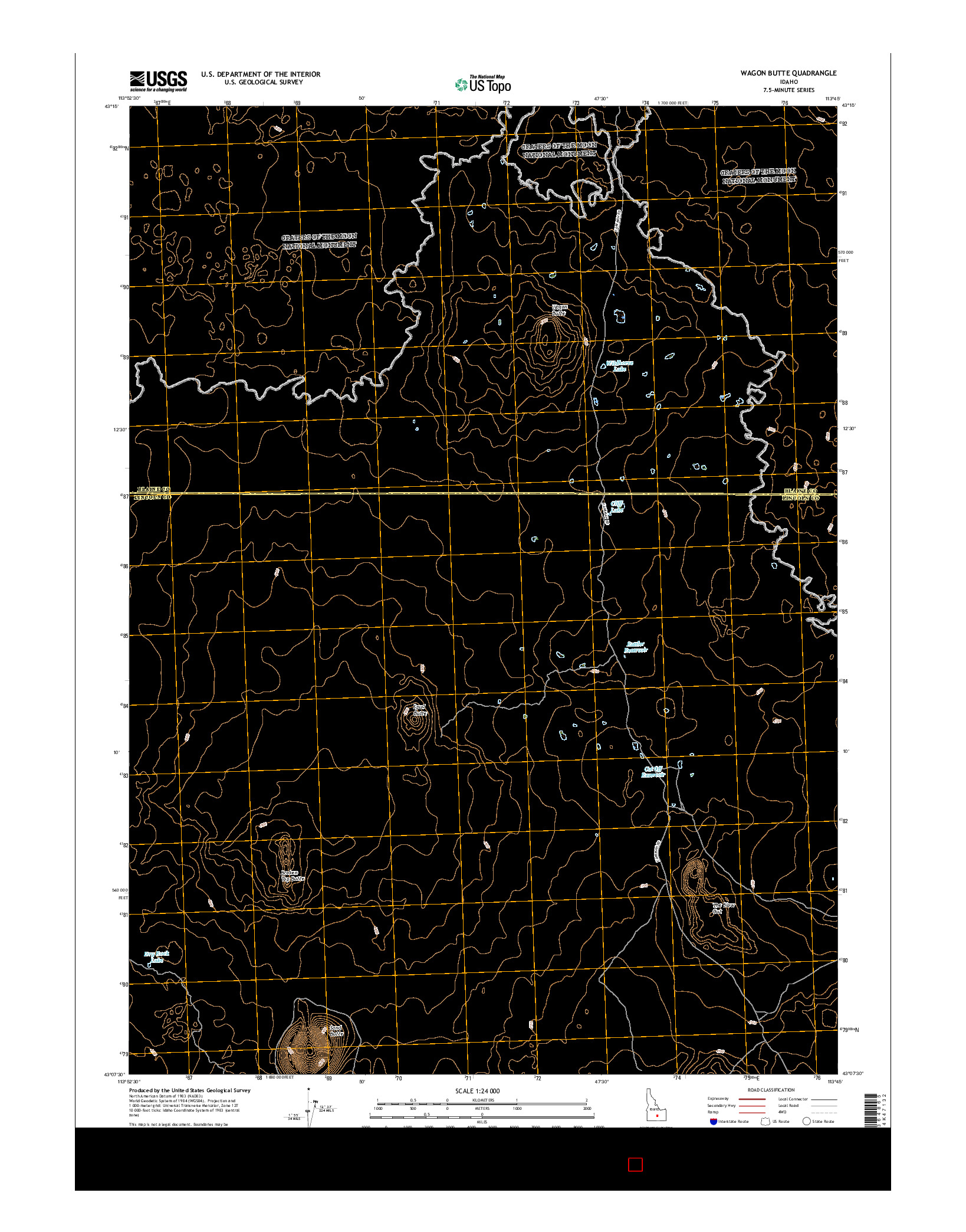 USGS US TOPO 7.5-MINUTE MAP FOR WAGON BUTTE, ID 2017