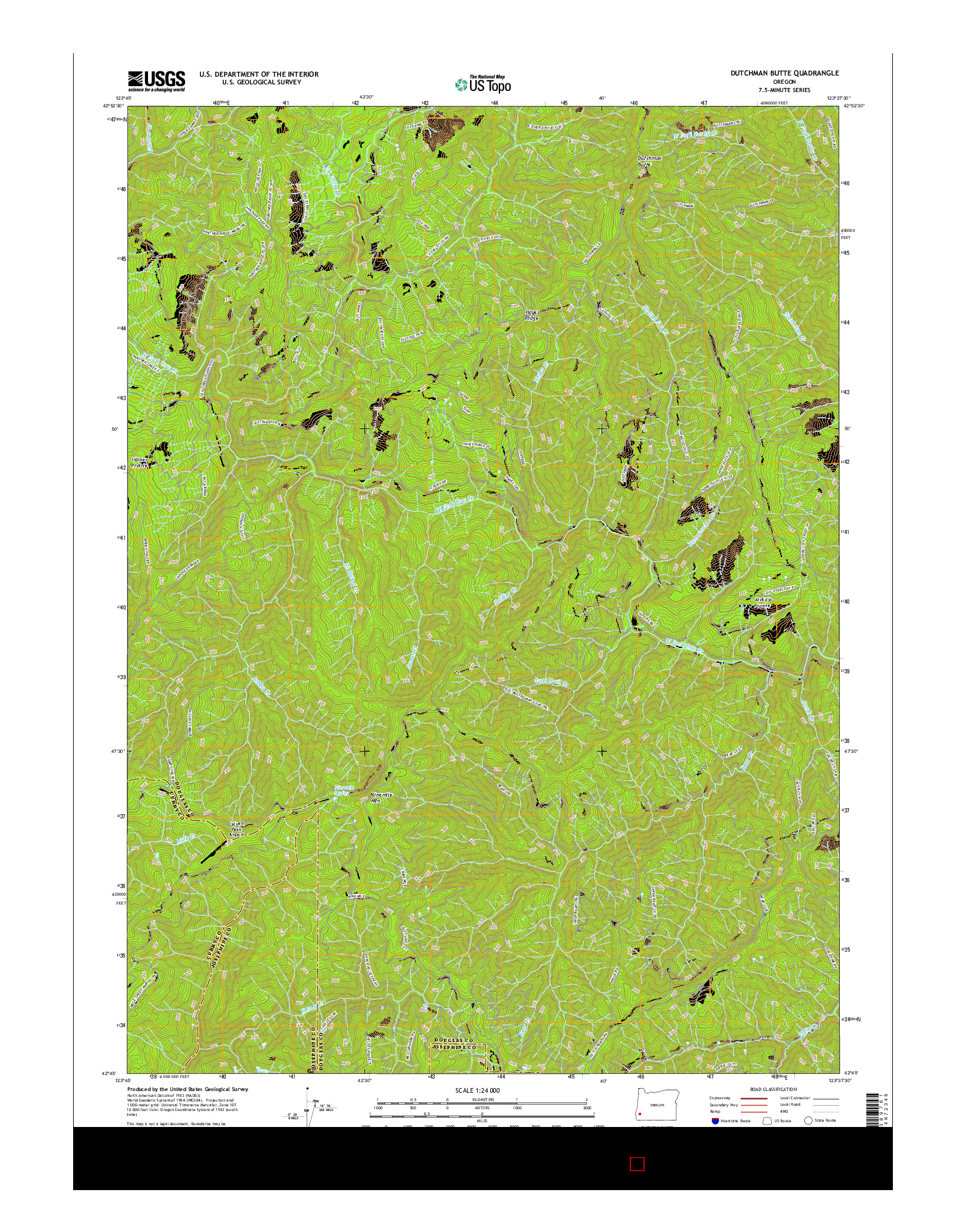 USGS US TOPO 7.5-MINUTE MAP FOR DUTCHMAN BUTTE, OR 2017