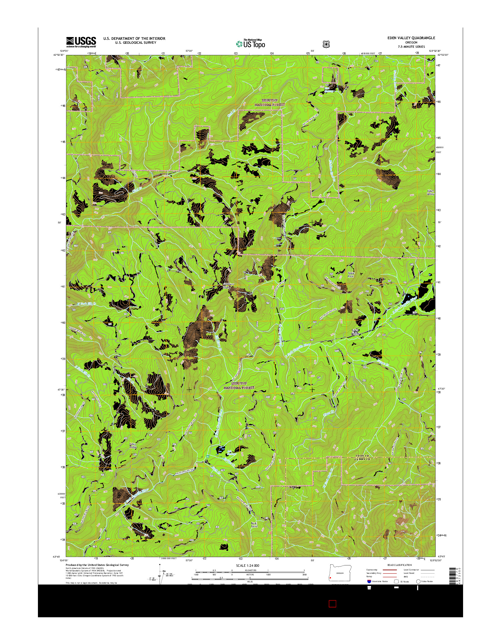 USGS US TOPO 7.5-MINUTE MAP FOR EDEN VALLEY, OR 2017