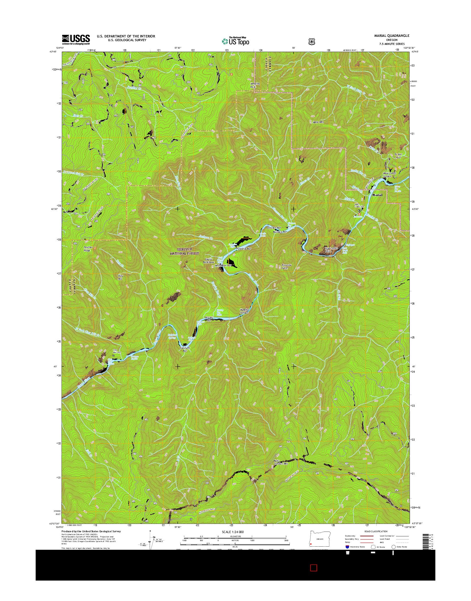 USGS US TOPO 7.5-MINUTE MAP FOR MARIAL, OR 2017