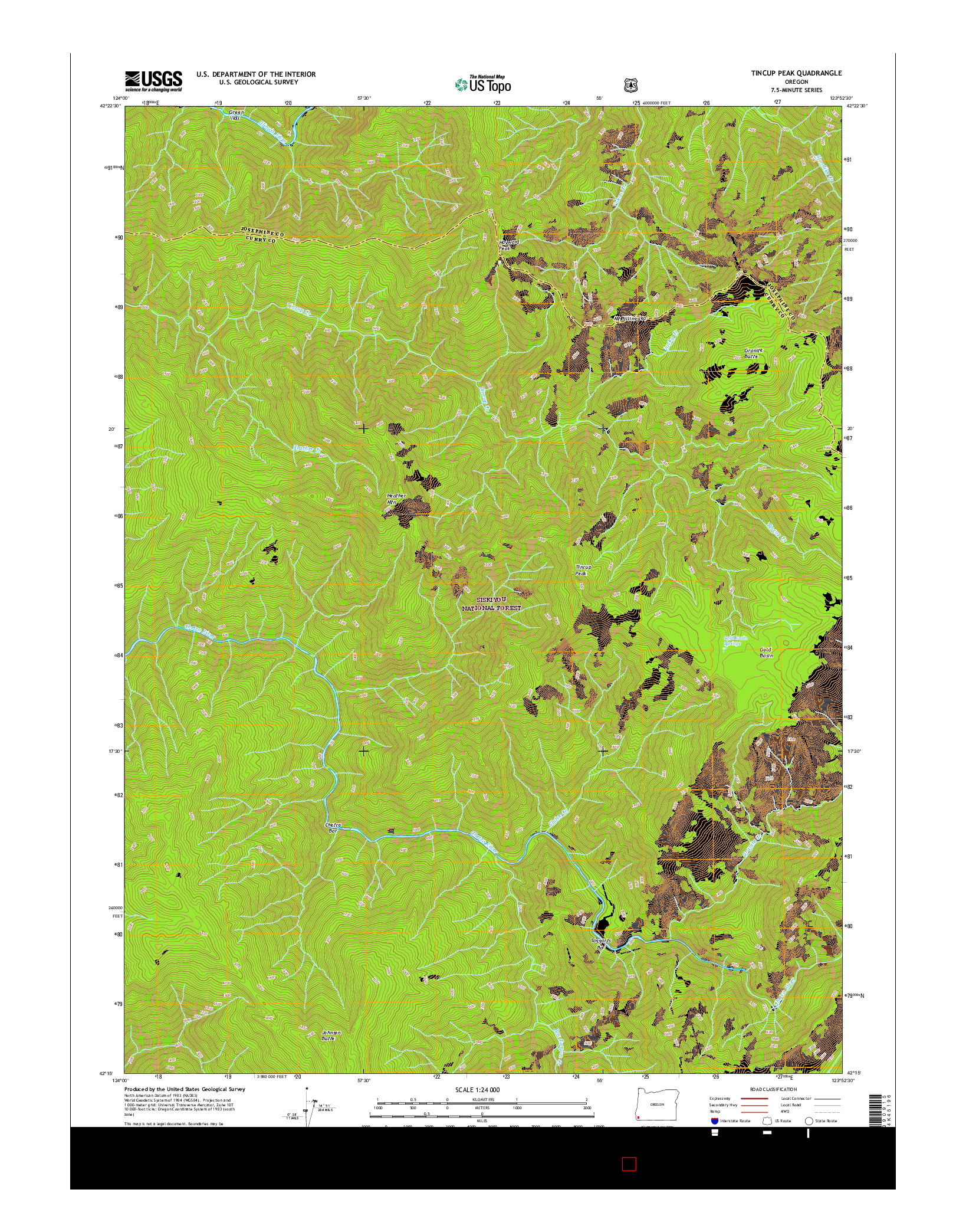 USGS US TOPO 7.5-MINUTE MAP FOR TINCUP PEAK, OR 2017