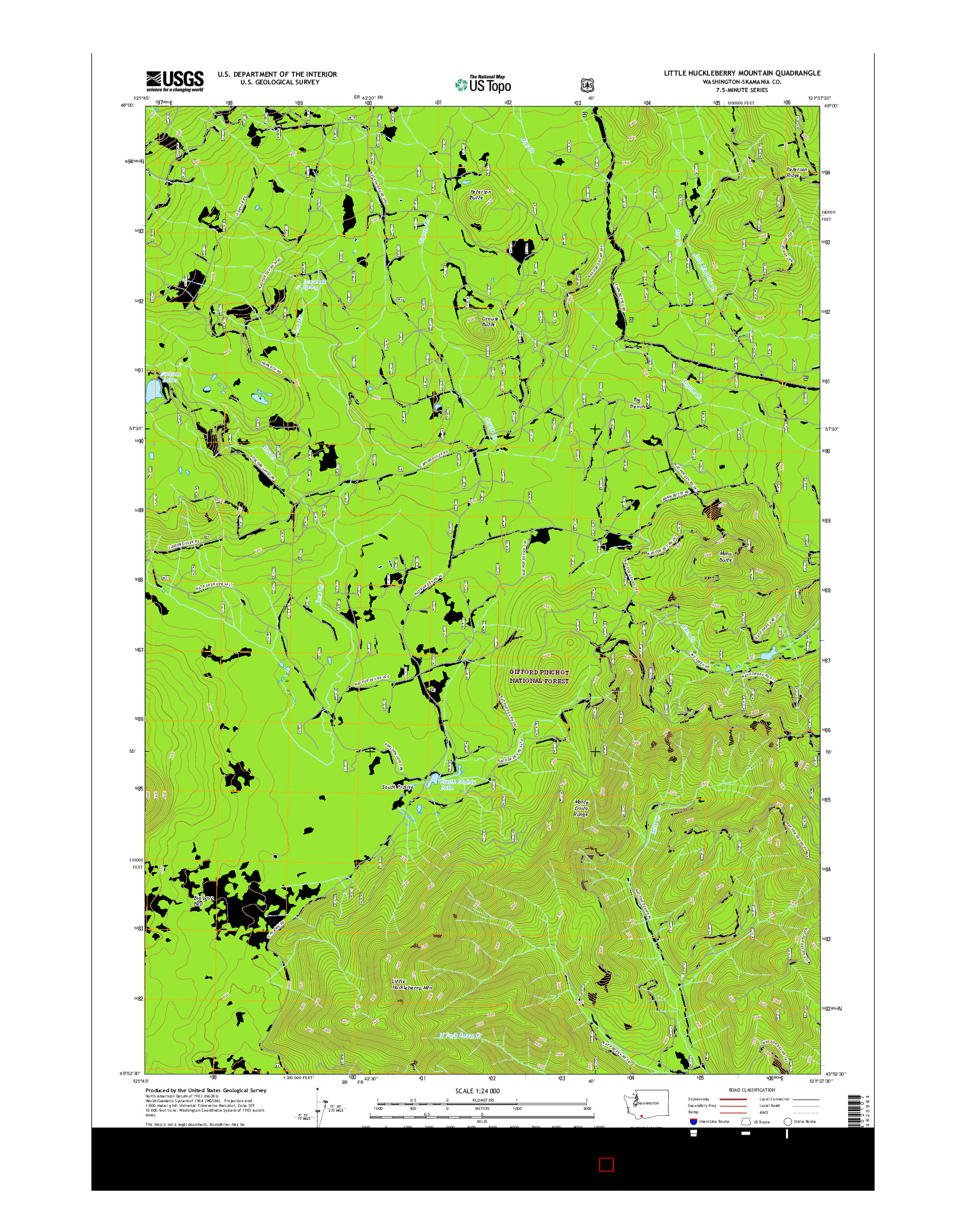 USGS US TOPO 7.5-MINUTE MAP FOR LITTLE HUCKLEBERRY MOUNTAIN, WA 2017