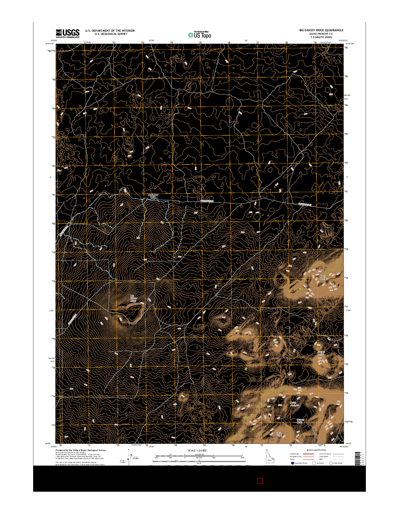 USGS US TOPO 7.5-MINUTE MAP FOR BIG GRASSY RIDGE, ID 2017