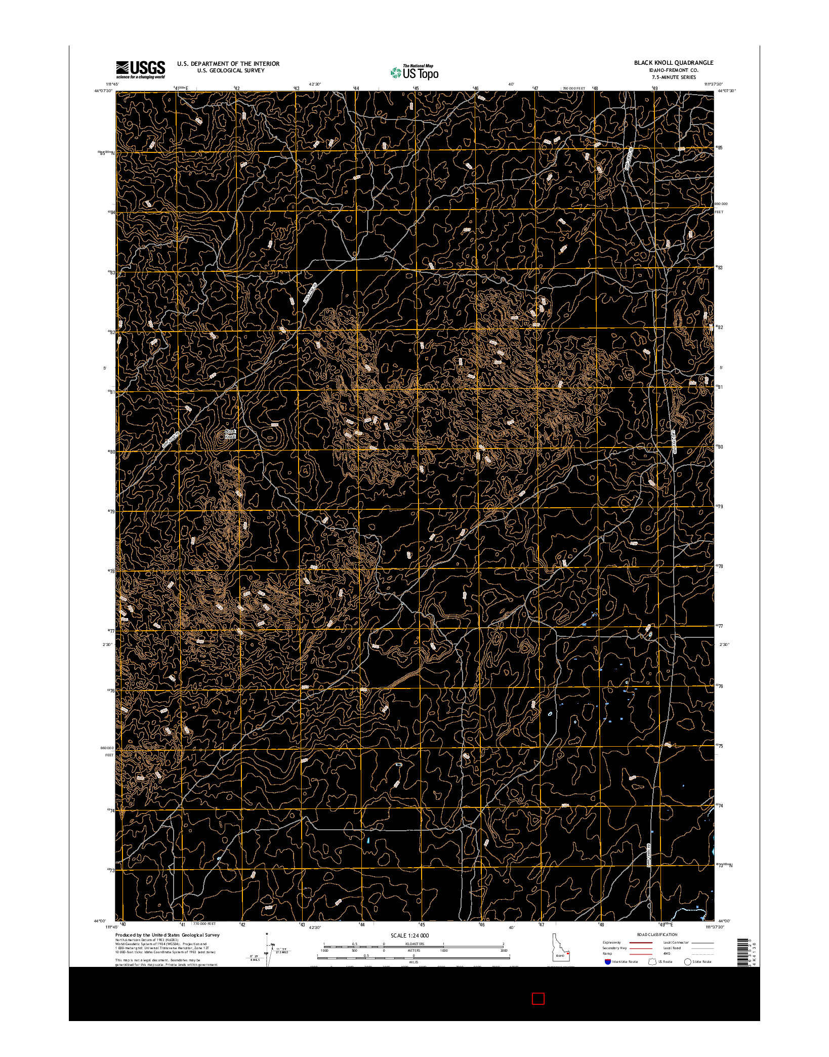 USGS US TOPO 7.5-MINUTE MAP FOR BLACK KNOLL, ID 2017