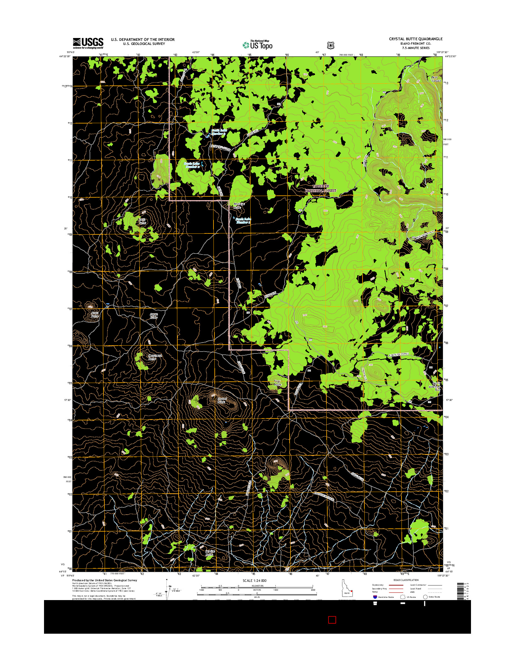 USGS US TOPO 7.5-MINUTE MAP FOR CRYSTAL BUTTE, ID 2017