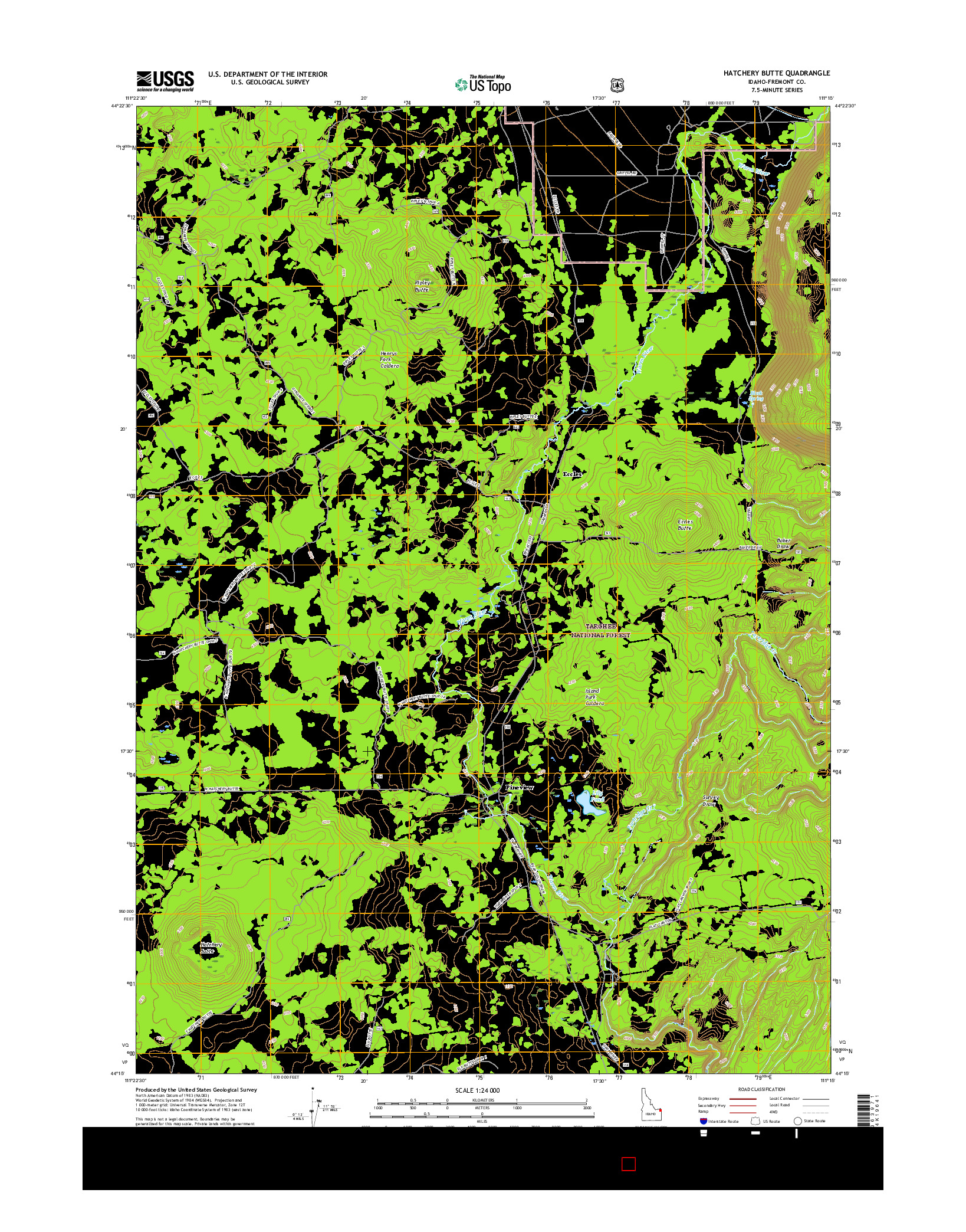 USGS US TOPO 7.5-MINUTE MAP FOR HATCHERY BUTTE, ID 2017