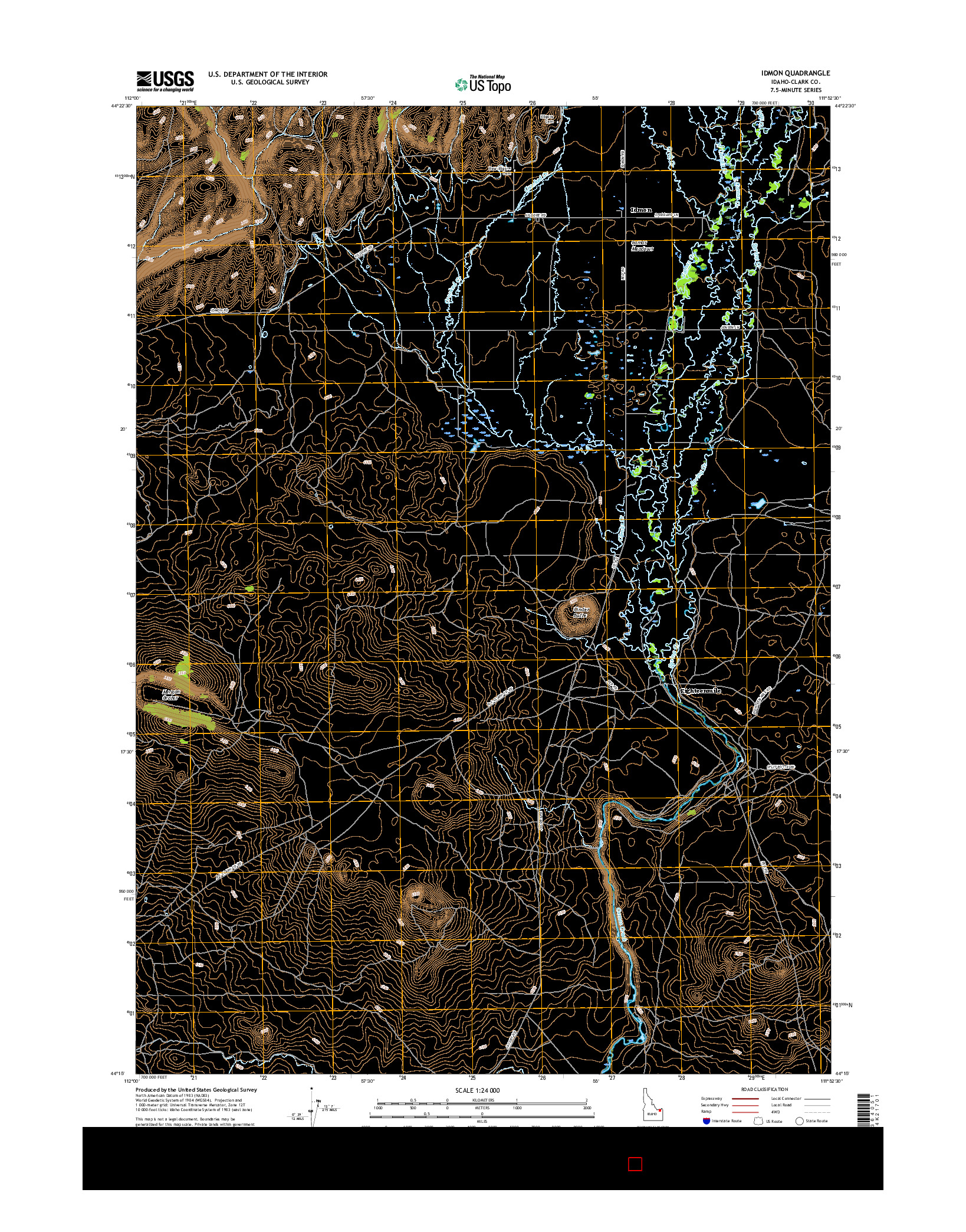 USGS US TOPO 7.5-MINUTE MAP FOR IDMON, ID 2017