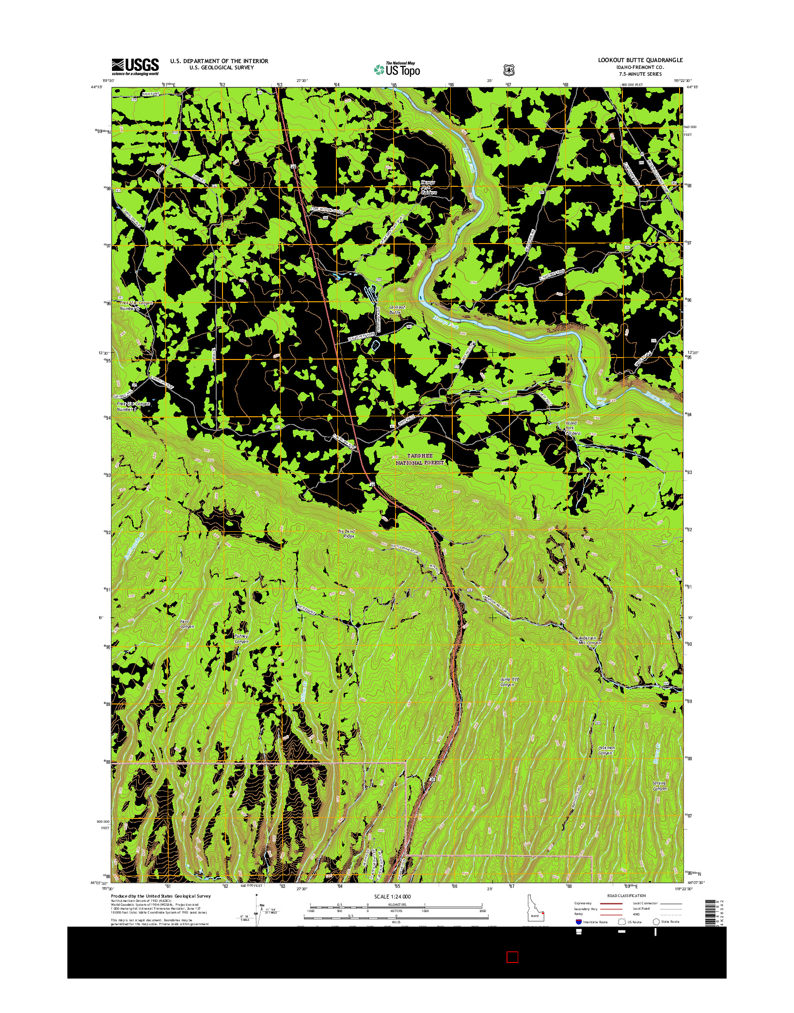 USGS US TOPO 7.5-MINUTE MAP FOR LOOKOUT BUTTE, ID 2017