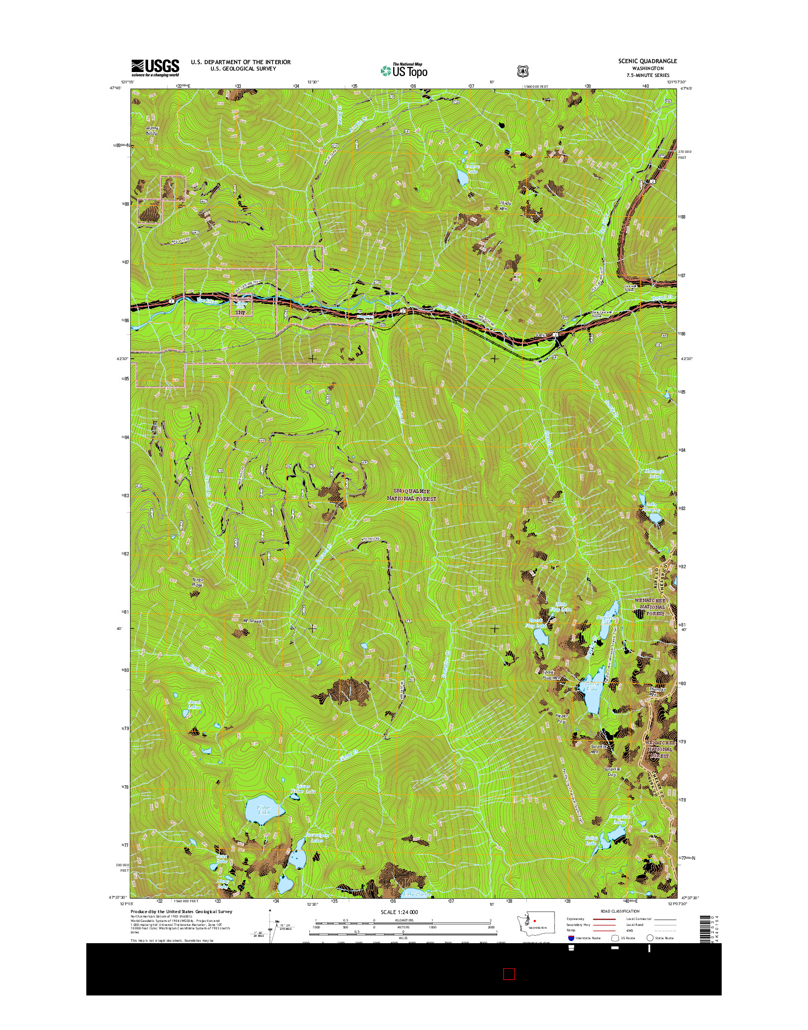 USGS US TOPO 7.5-MINUTE MAP FOR SCENIC, WA 2017