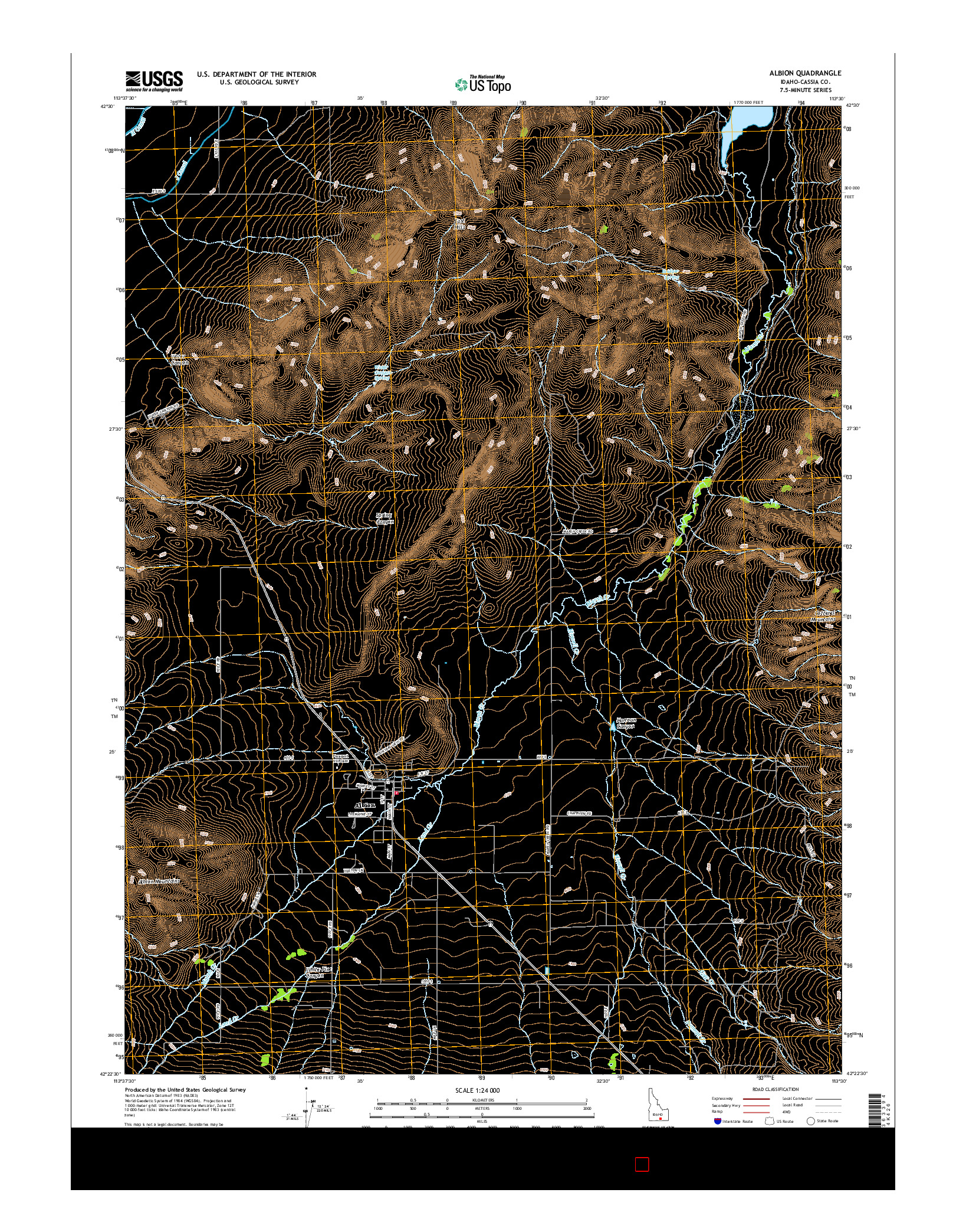 USGS US TOPO 7.5-MINUTE MAP FOR ALBION, ID 2017