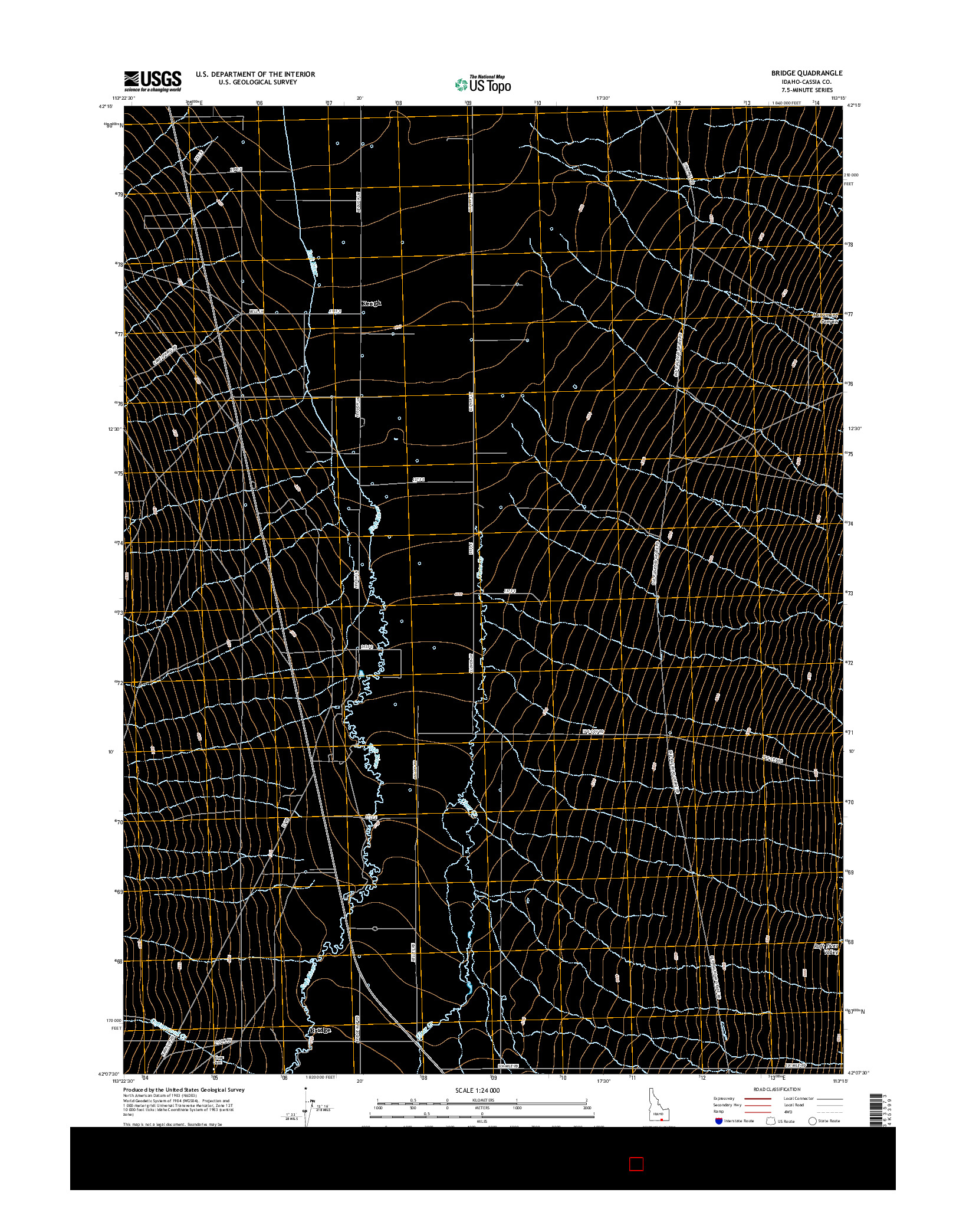 USGS US TOPO 7.5-MINUTE MAP FOR BRIDGE, ID 2017