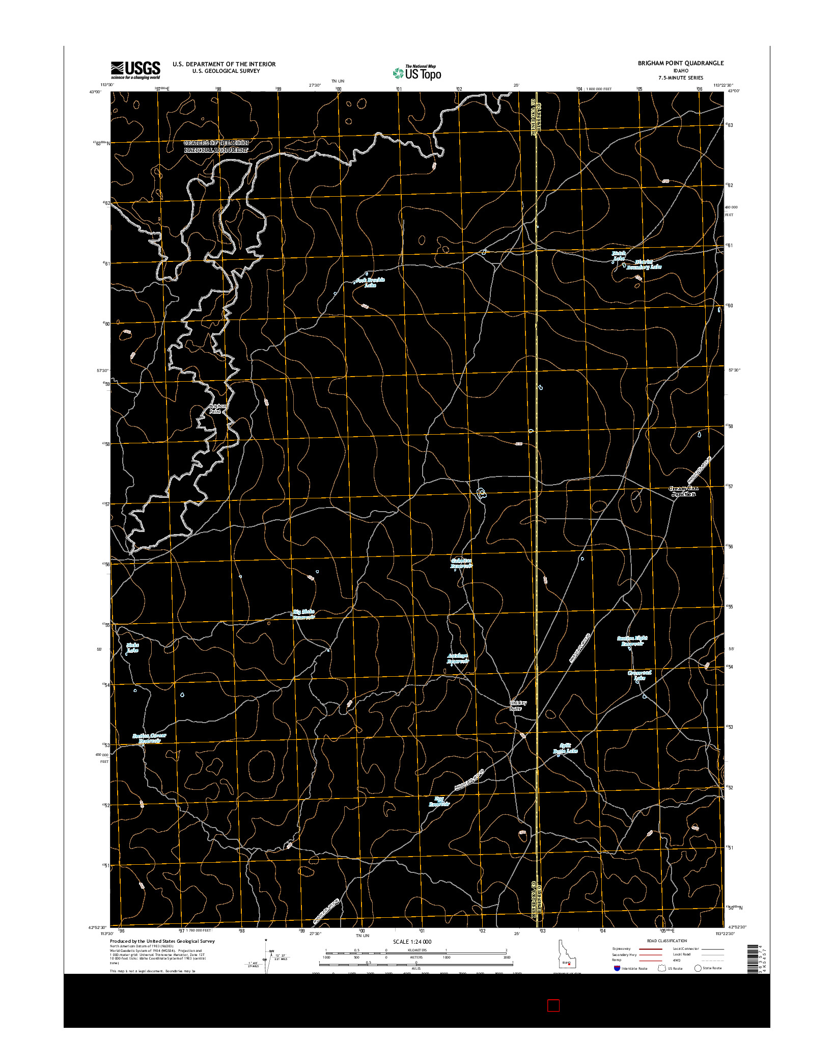 USGS US TOPO 7.5-MINUTE MAP FOR BRIGHAM POINT, ID 2017