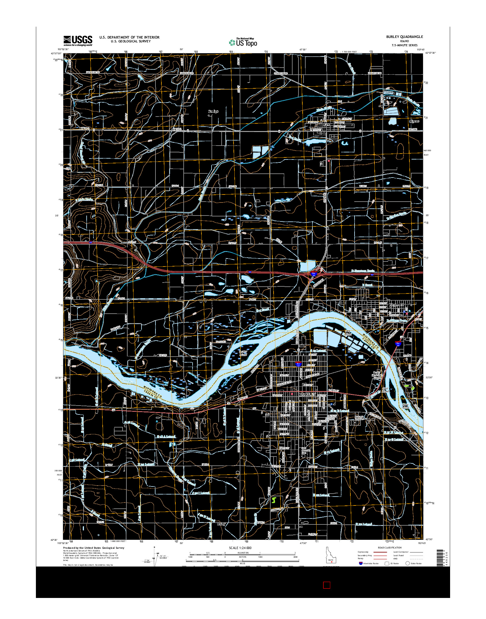 USGS US TOPO 7.5-MINUTE MAP FOR BURLEY, ID 2017