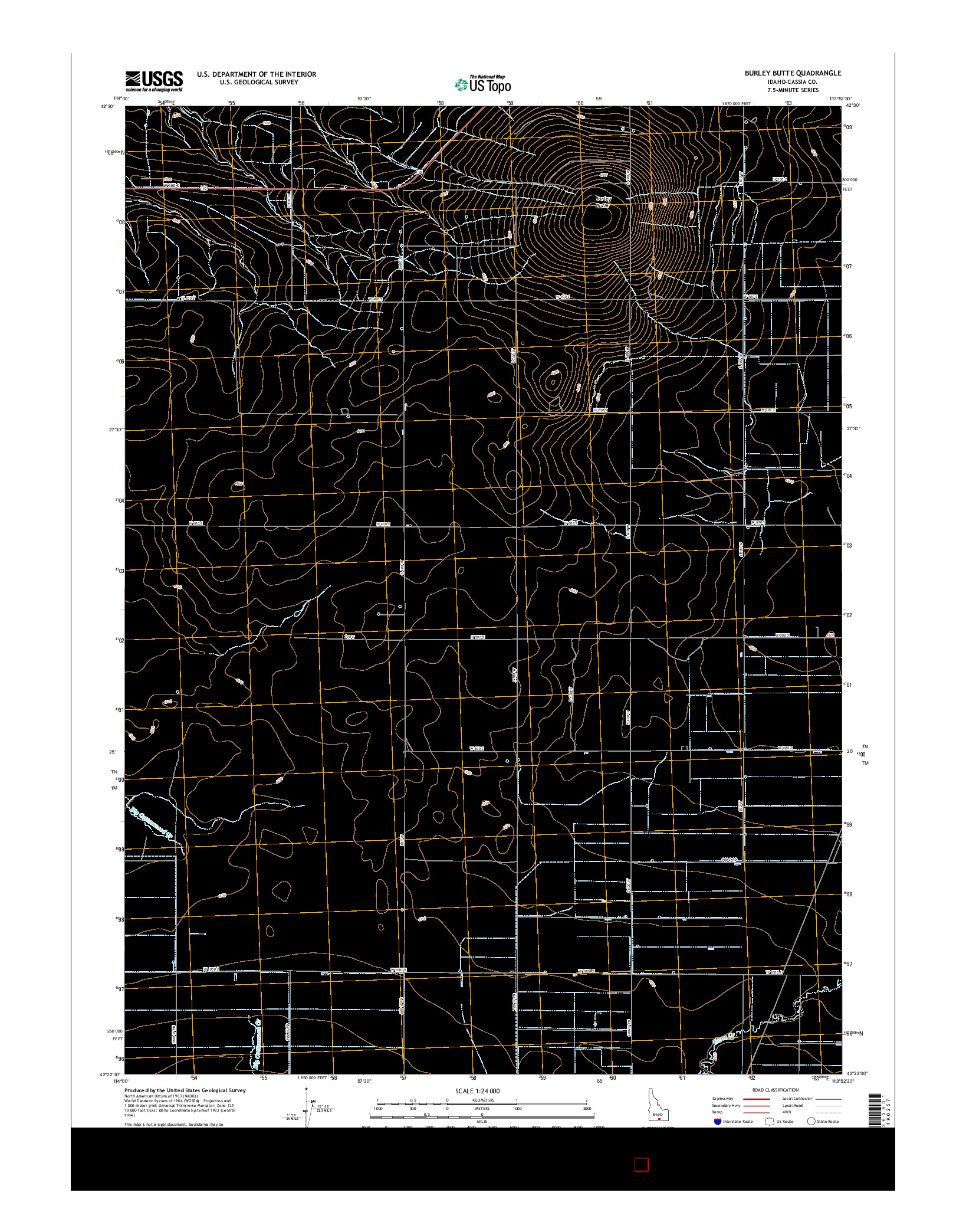 USGS US TOPO 7.5-MINUTE MAP FOR BURLEY BUTTE, ID 2017