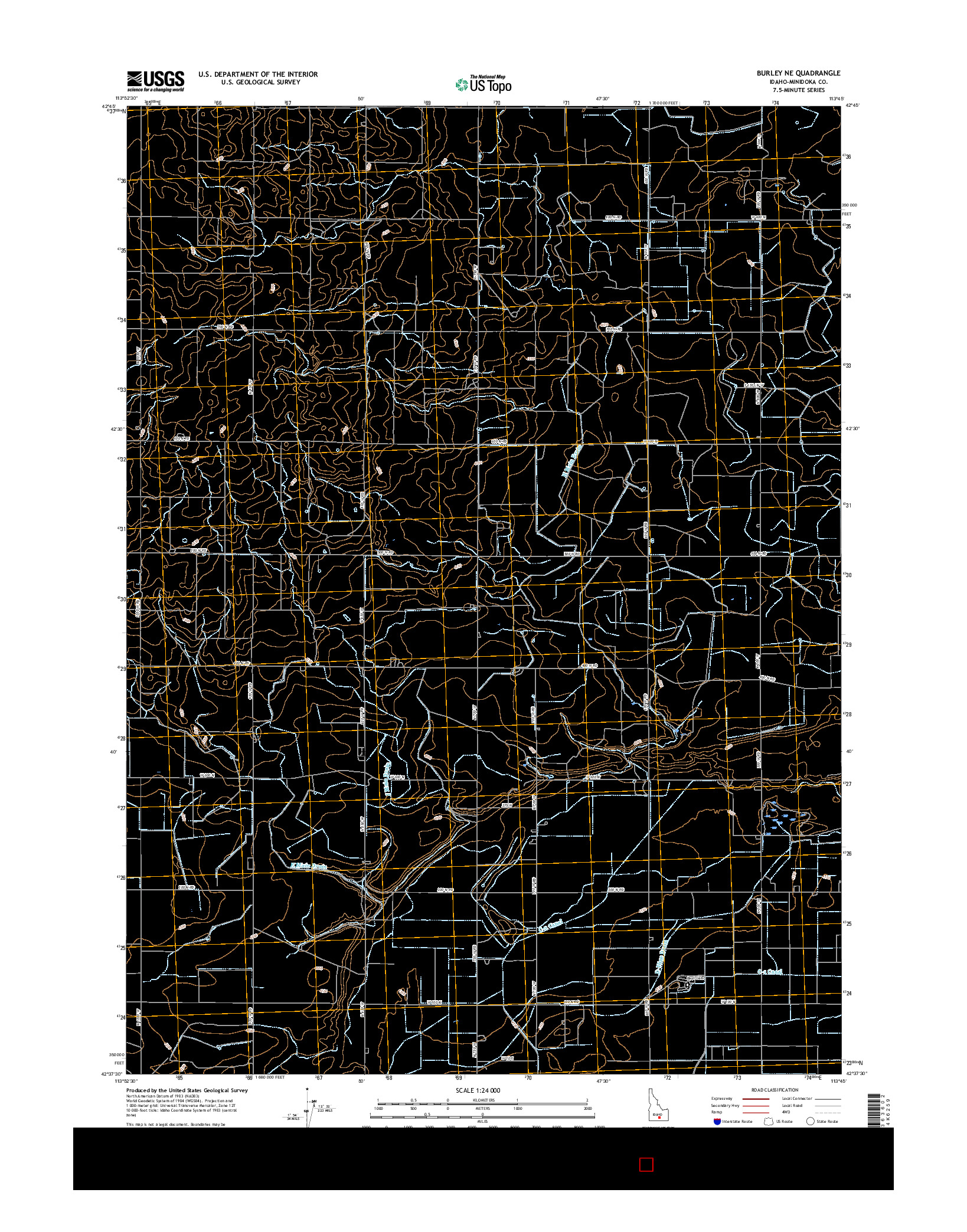 USGS US TOPO 7.5-MINUTE MAP FOR BURLEY NE, ID 2017