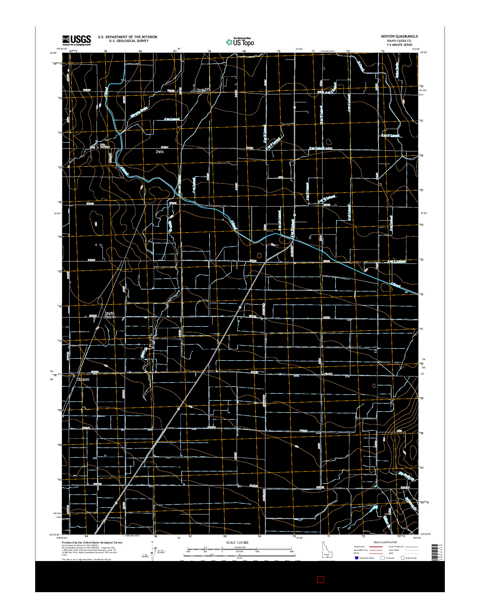 USGS US TOPO 7.5-MINUTE MAP FOR KENYON, ID 2017