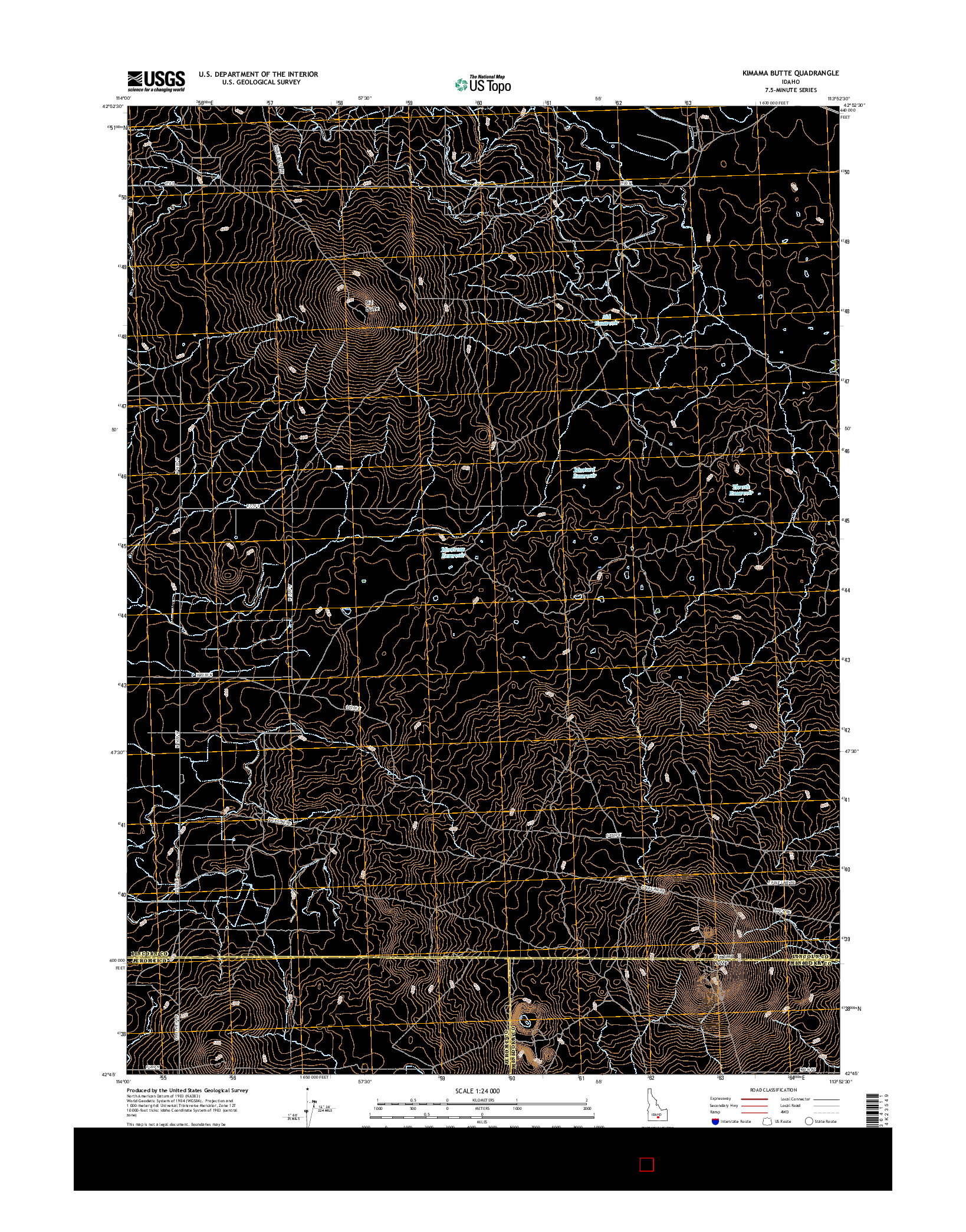 USGS US TOPO 7.5-MINUTE MAP FOR KIMAMA BUTTE, ID 2017