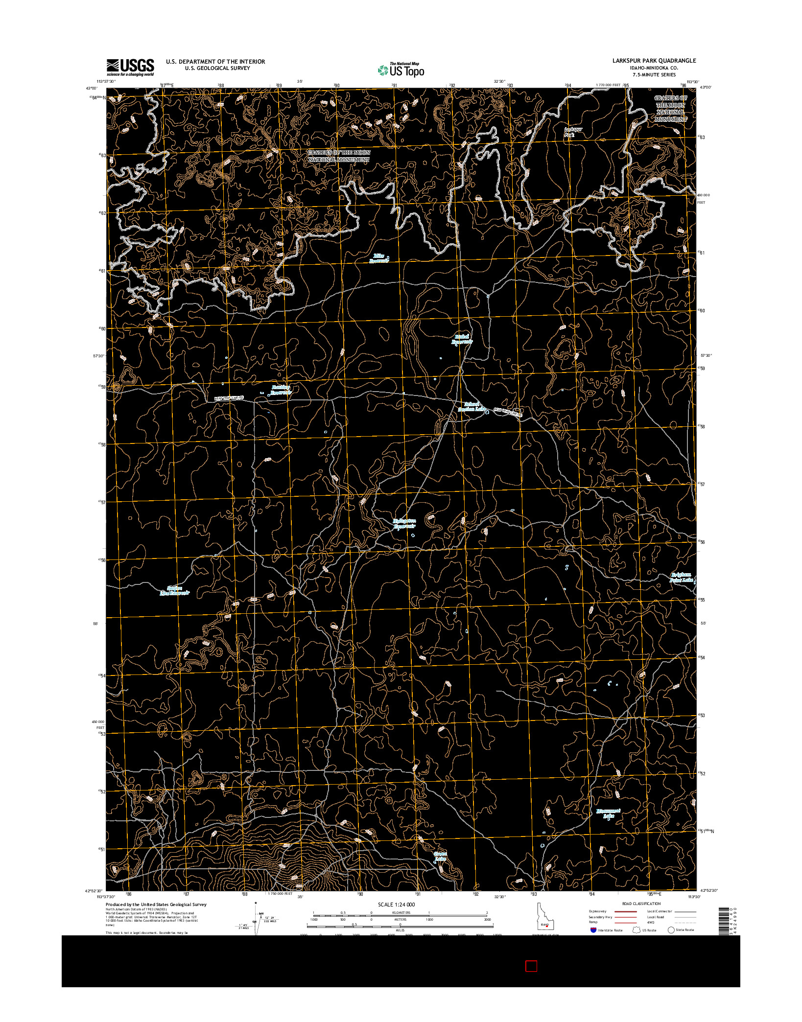 USGS US TOPO 7.5-MINUTE MAP FOR LARKSPUR PARK, ID 2017