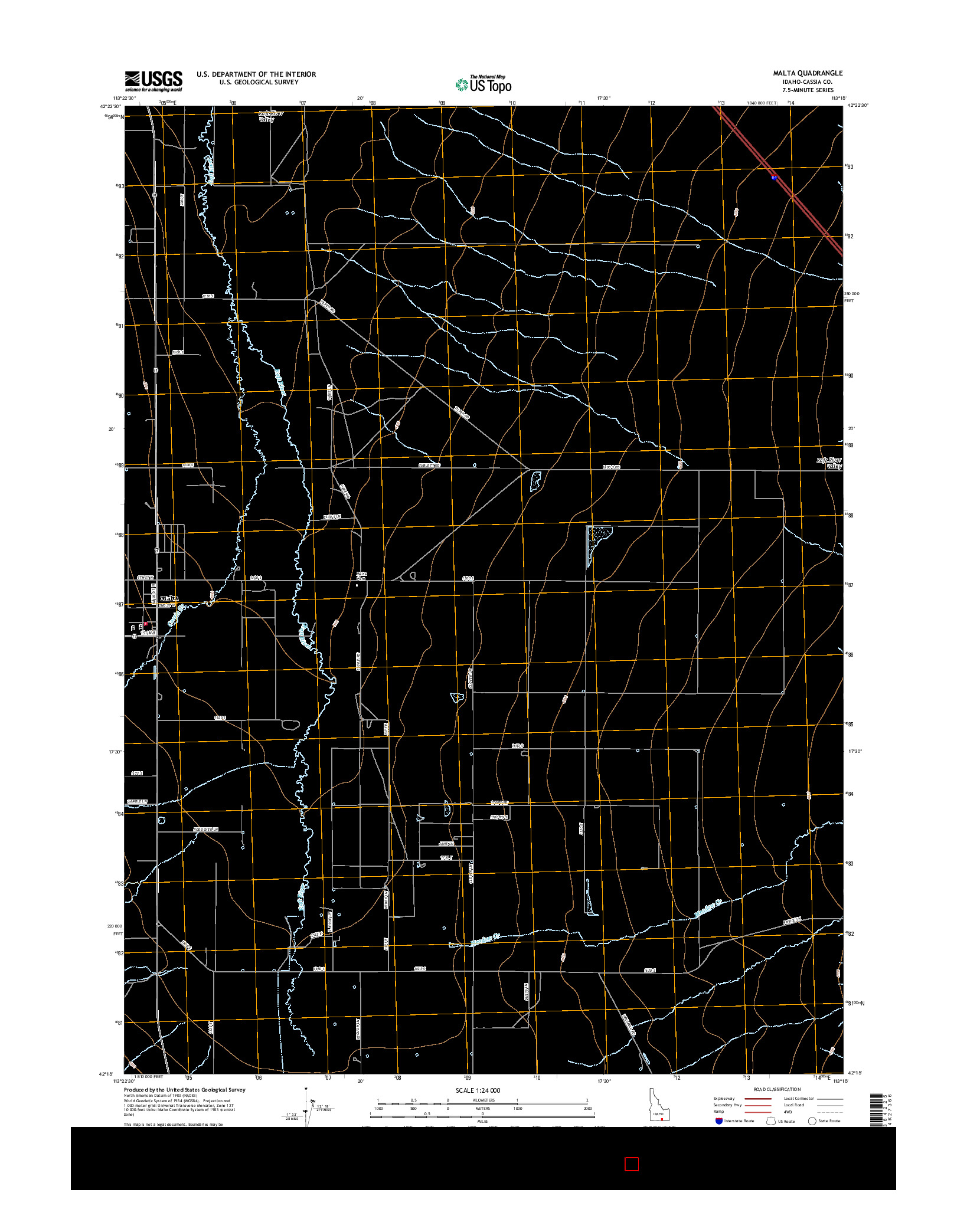 USGS US TOPO 7.5-MINUTE MAP FOR MALTA, ID 2017