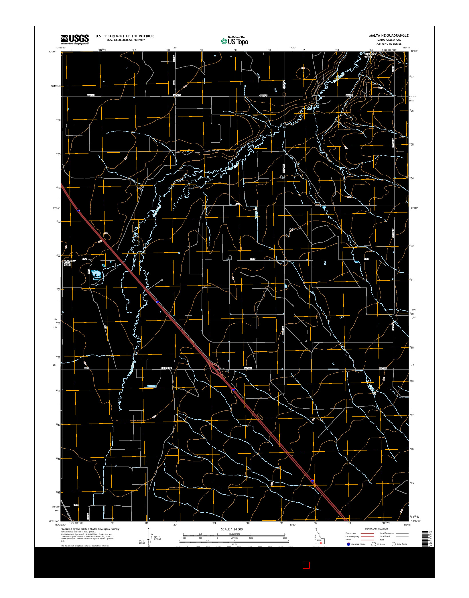 USGS US TOPO 7.5-MINUTE MAP FOR MALTA NE, ID 2017