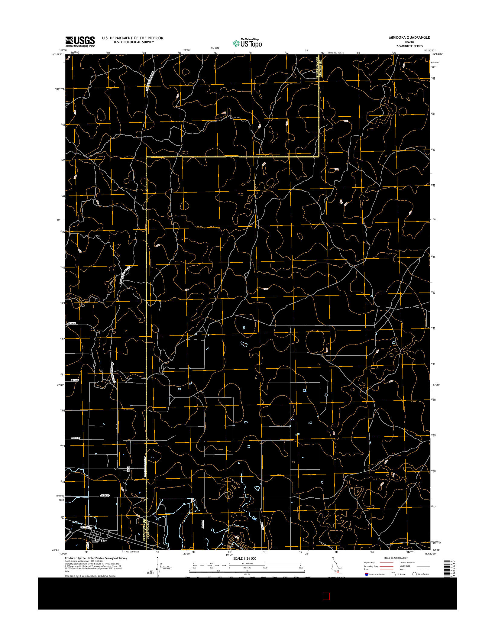 USGS US TOPO 7.5-MINUTE MAP FOR MINIDOKA, ID 2017