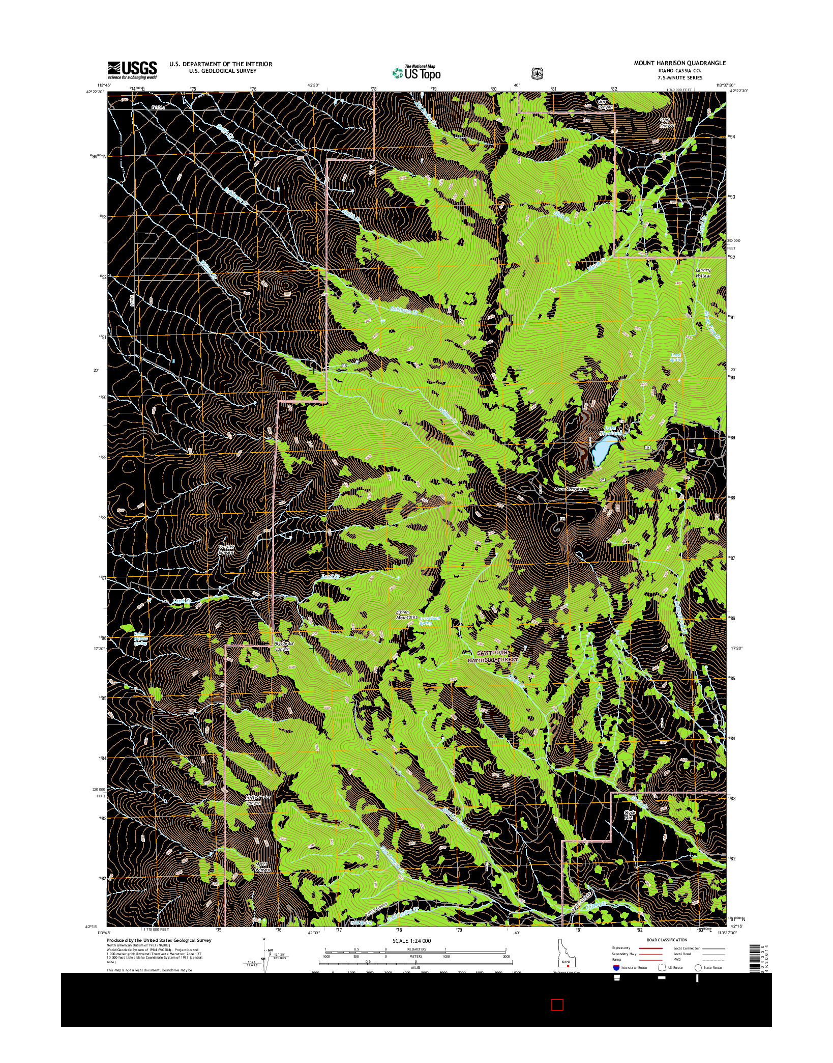 USGS US TOPO 7.5-MINUTE MAP FOR MOUNT HARRISON, ID 2017