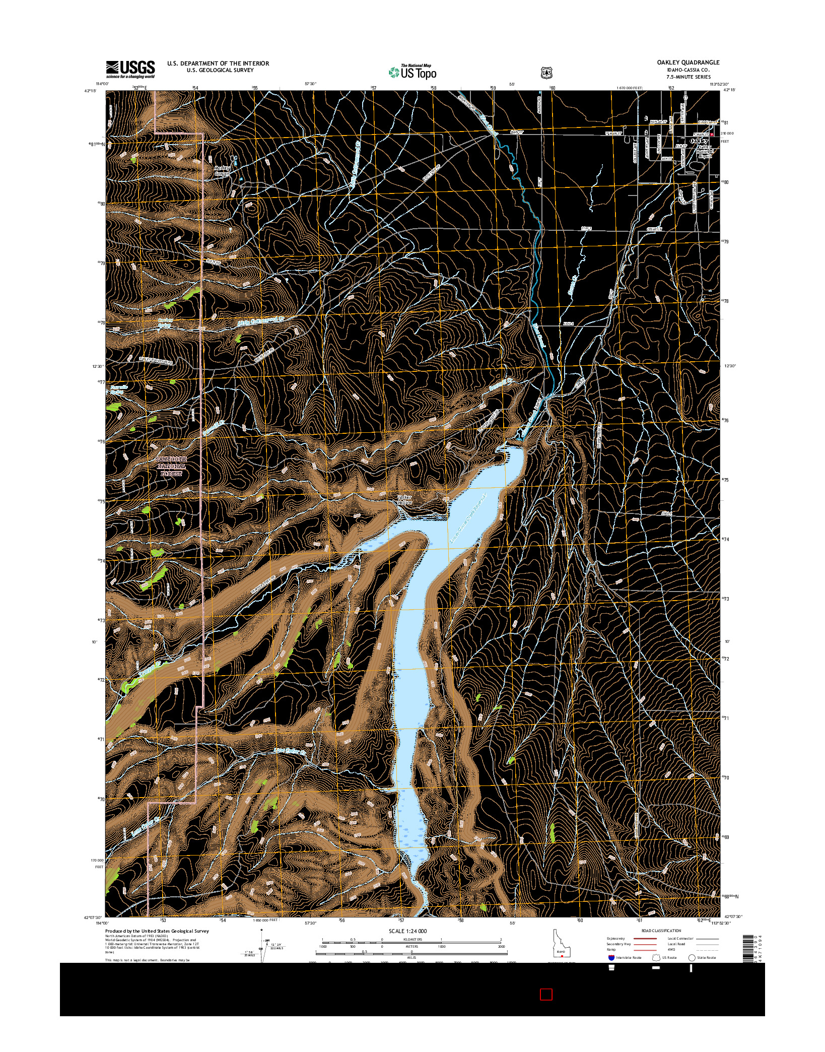 USGS US TOPO 7.5-MINUTE MAP FOR OAKLEY, ID 2017