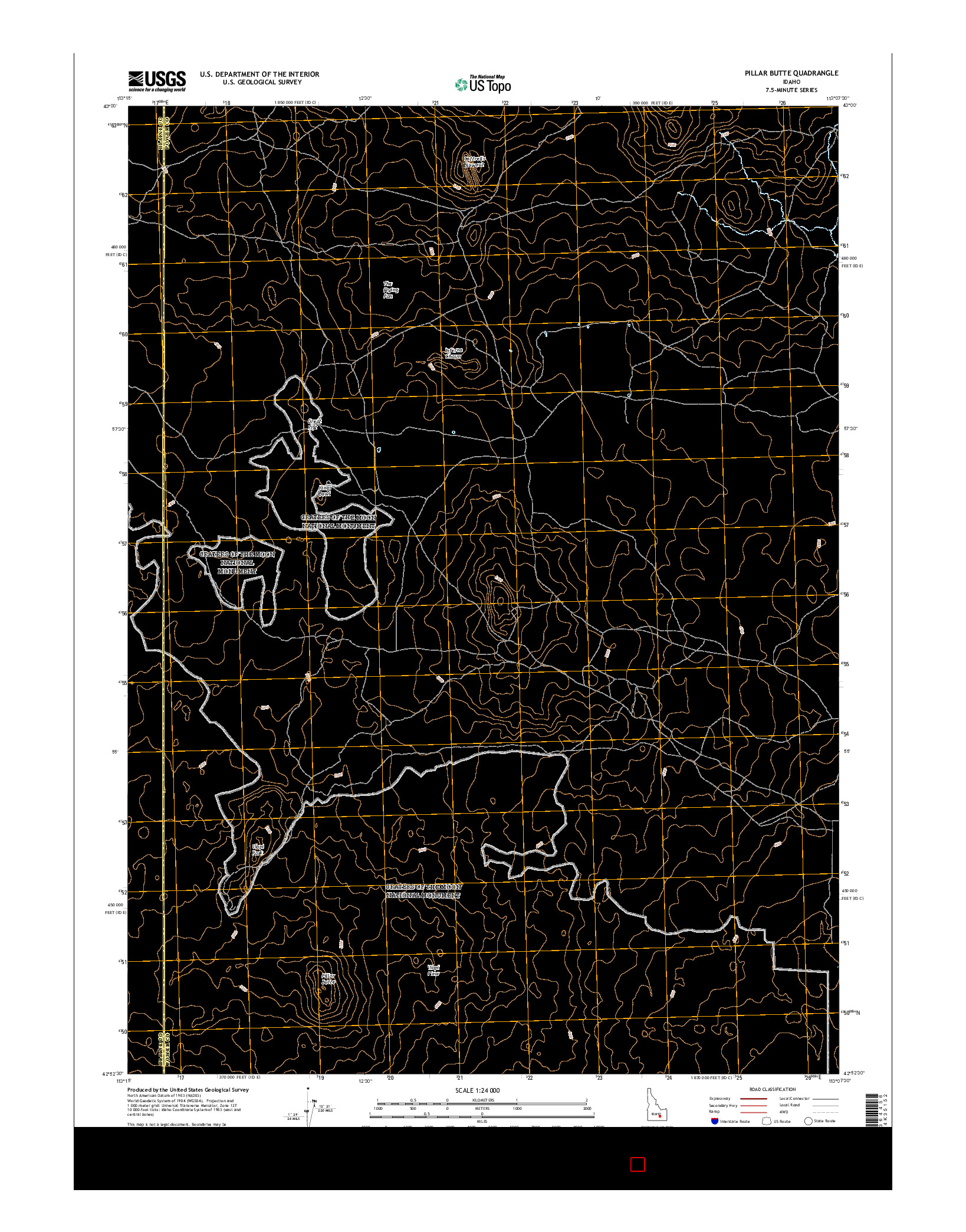 USGS US TOPO 7.5-MINUTE MAP FOR PILLAR BUTTE, ID 2017