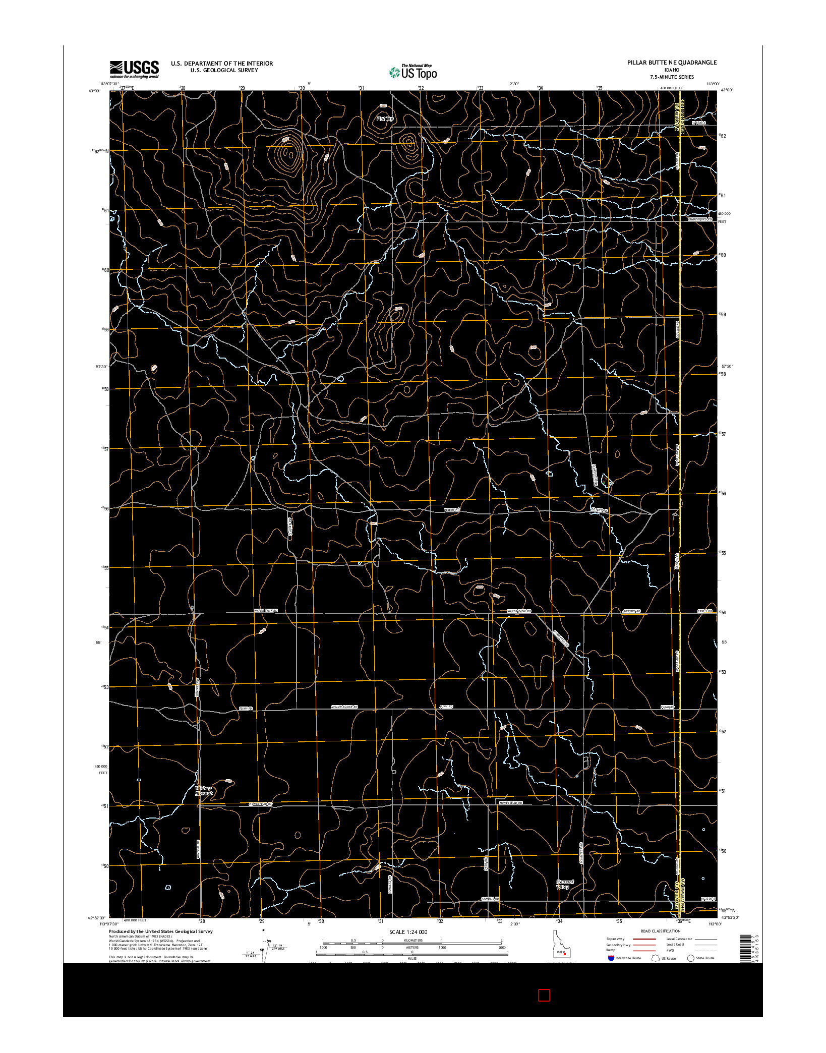 USGS US TOPO 7.5-MINUTE MAP FOR PILLAR BUTTE NE, ID 2017