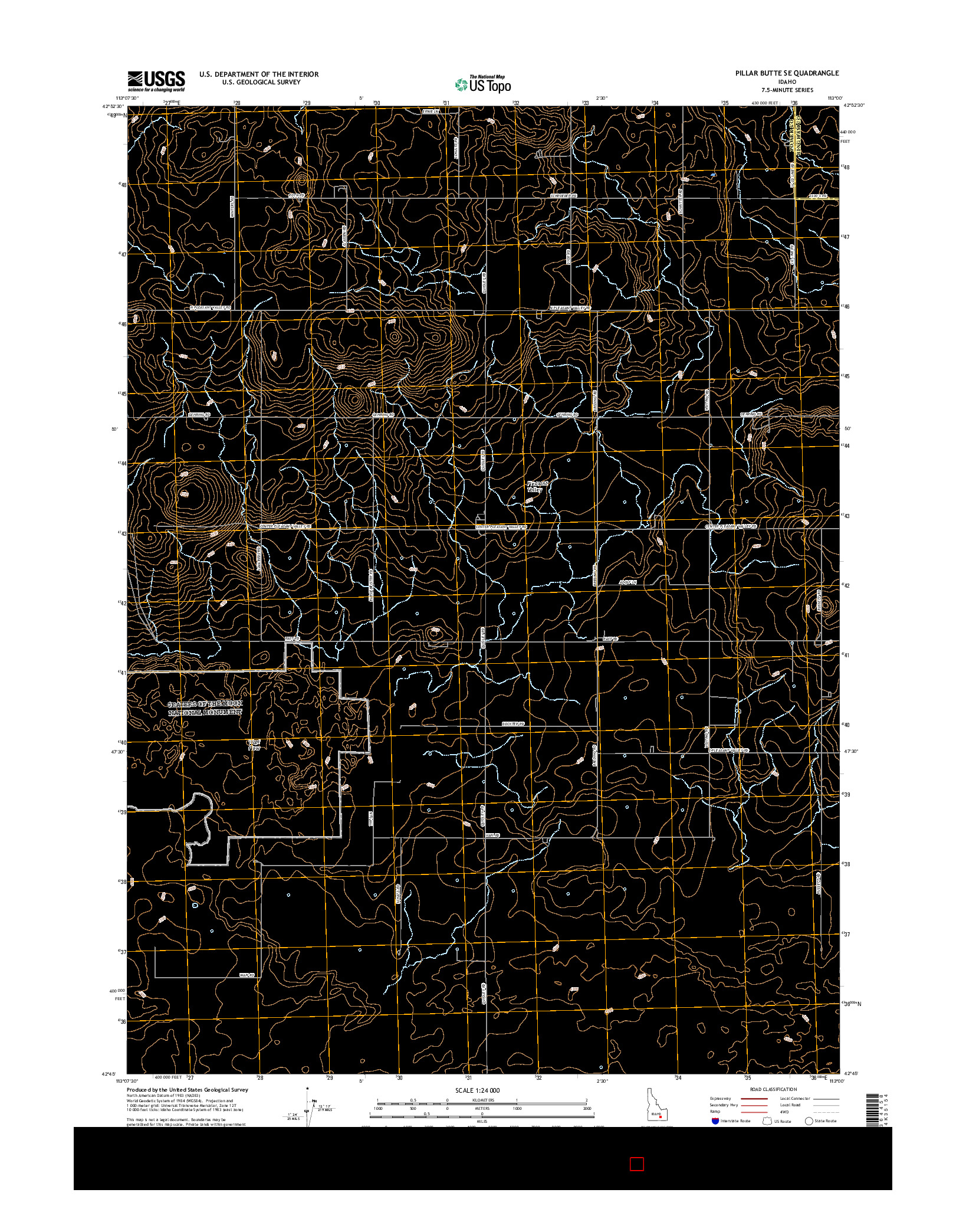 USGS US TOPO 7.5-MINUTE MAP FOR PILLAR BUTTE SE, ID 2017