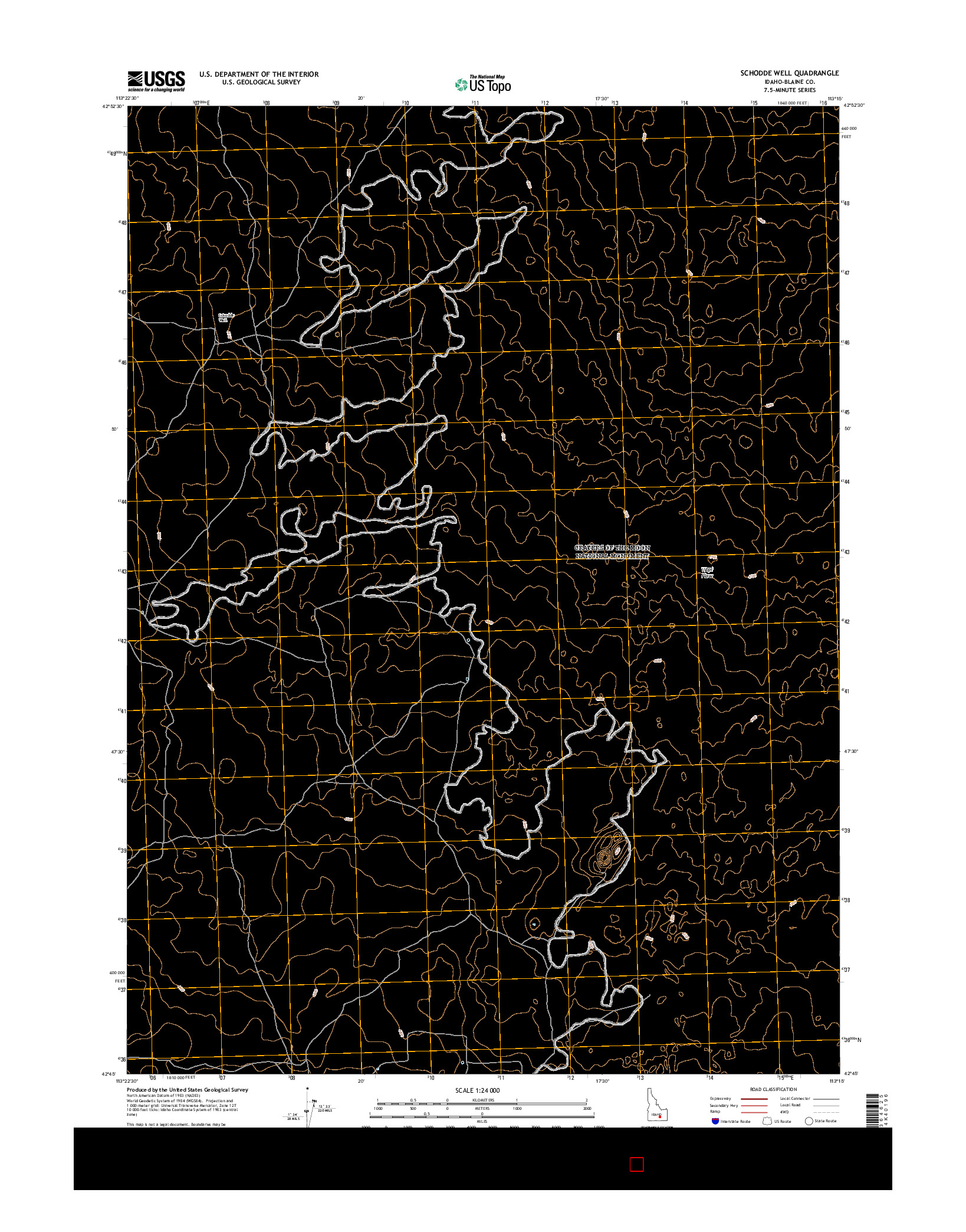 USGS US TOPO 7.5-MINUTE MAP FOR SCHODDE WELL, ID 2017