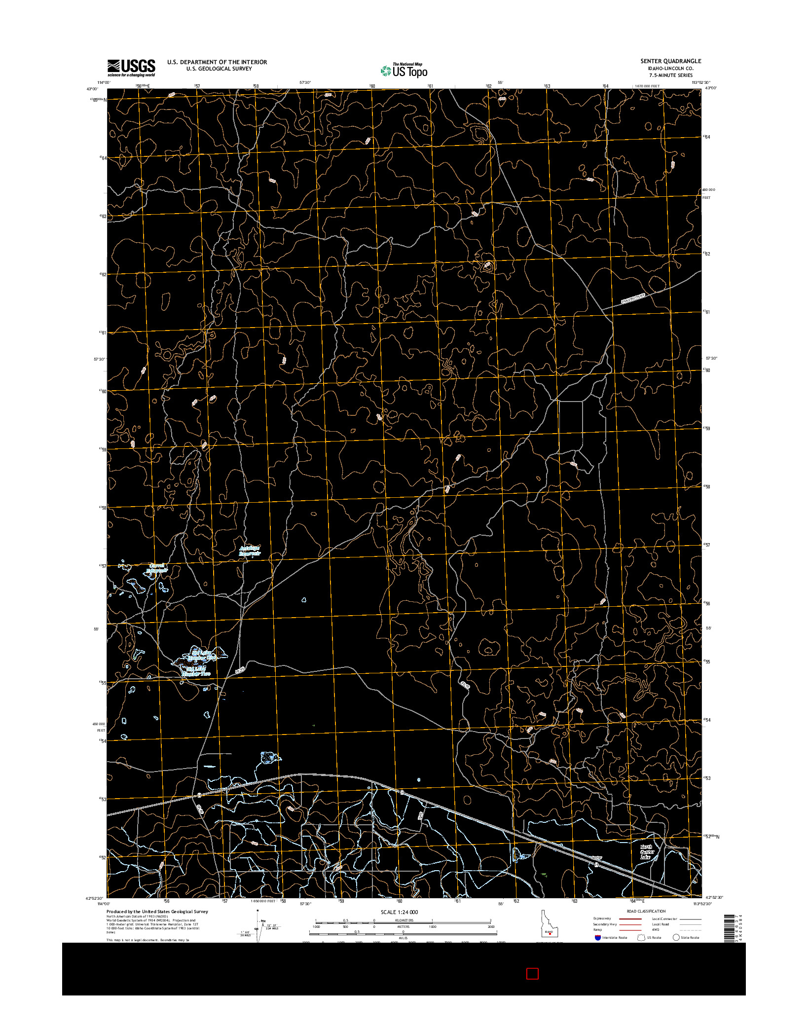 USGS US TOPO 7.5-MINUTE MAP FOR SENTER, ID 2017