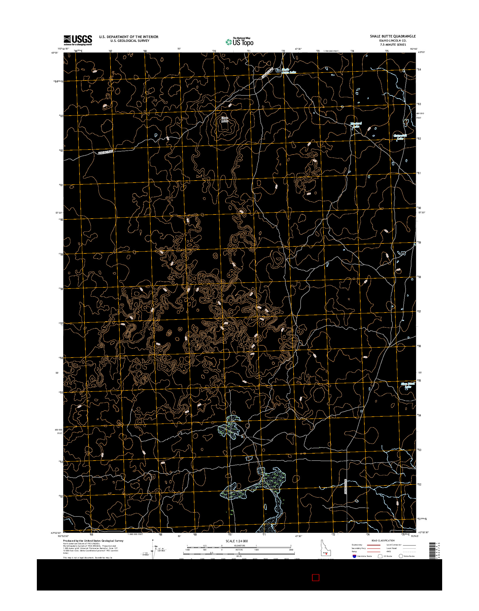 USGS US TOPO 7.5-MINUTE MAP FOR SHALE BUTTE, ID 2017