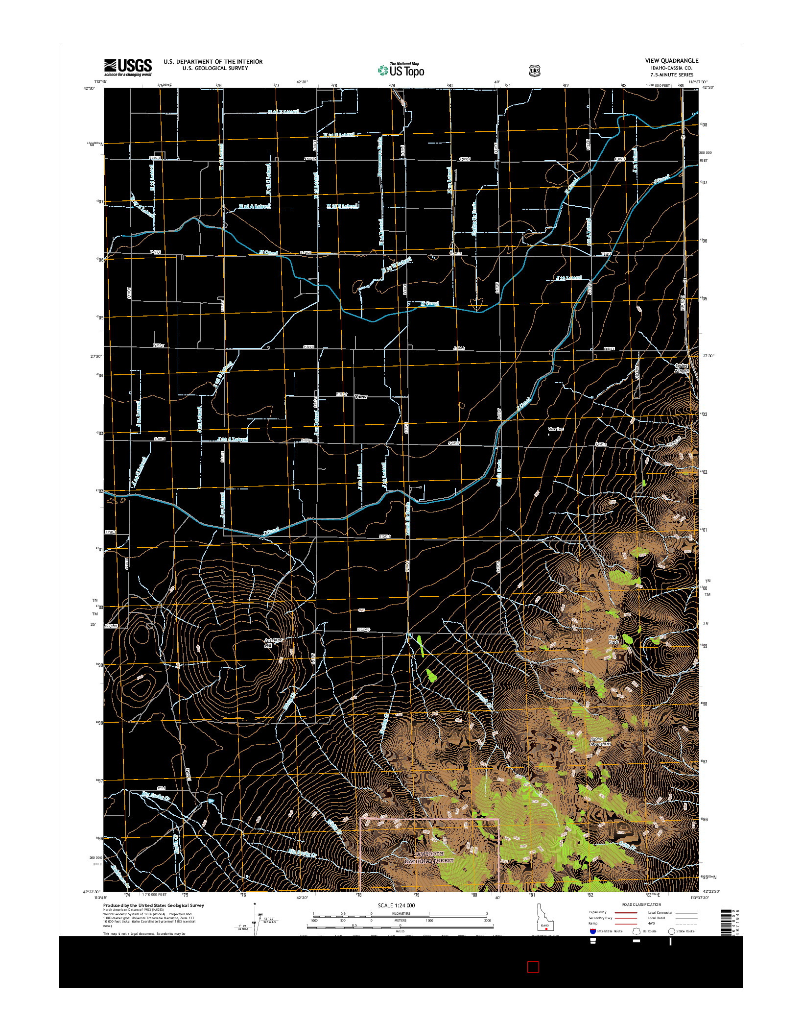 USGS US TOPO 7.5-MINUTE MAP FOR VIEW, ID 2017