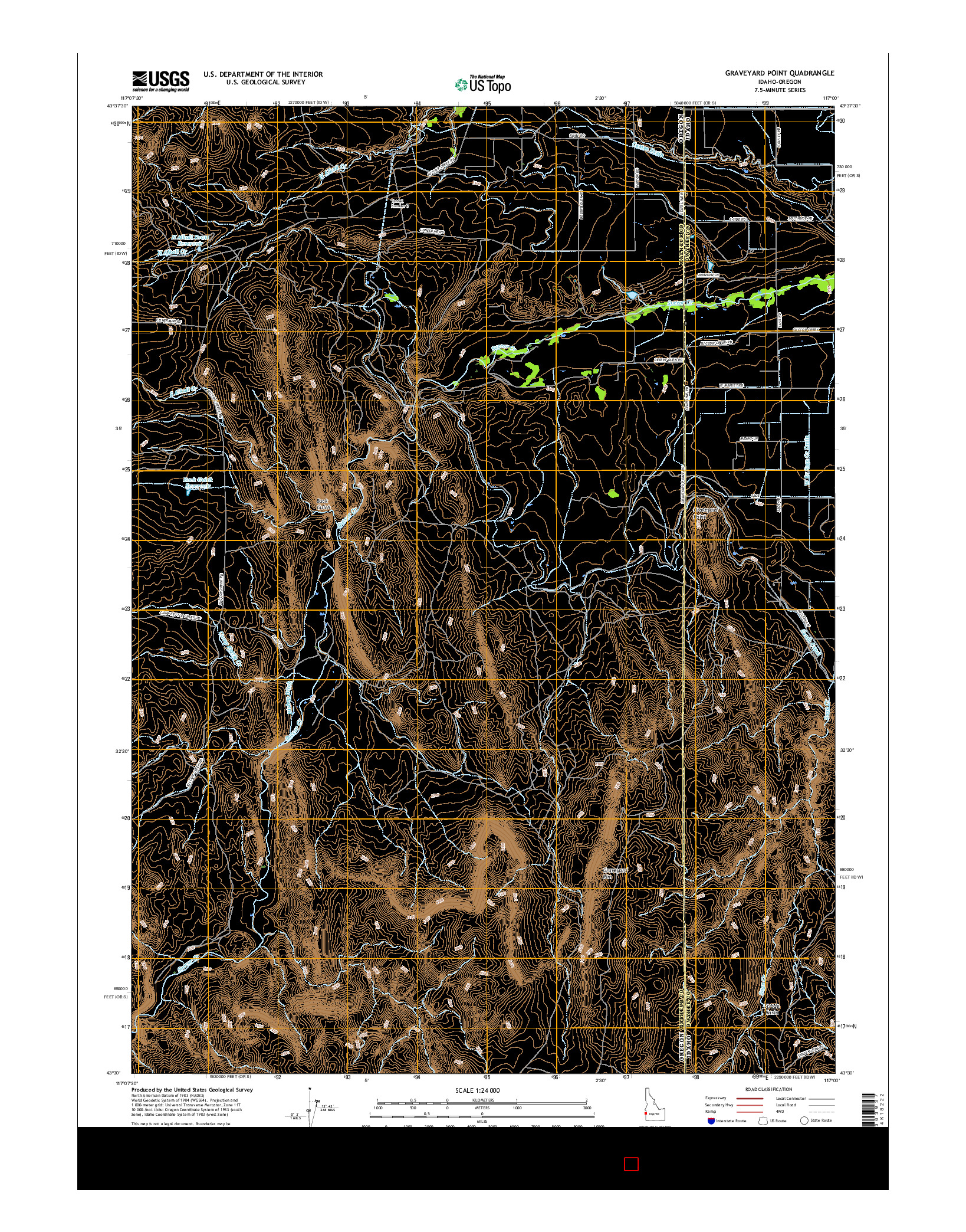 USGS US TOPO 7.5-MINUTE MAP FOR GRAVEYARD POINT, ID-OR 2017