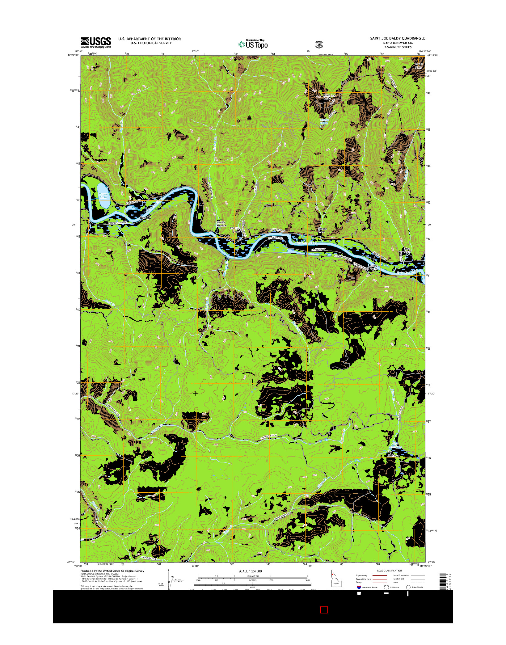 USGS US TOPO 7.5-MINUTE MAP FOR SAINT JOE BALDY, ID 2017