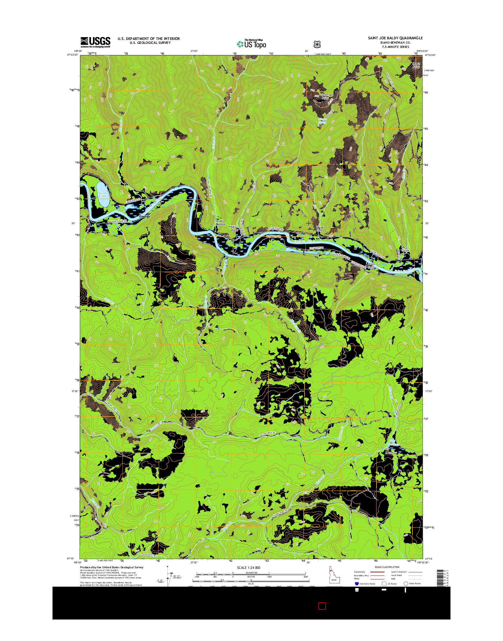 USGS US TOPO 7.5-MINUTE MAP FOR SAINT JOE BALDY, ID 2017