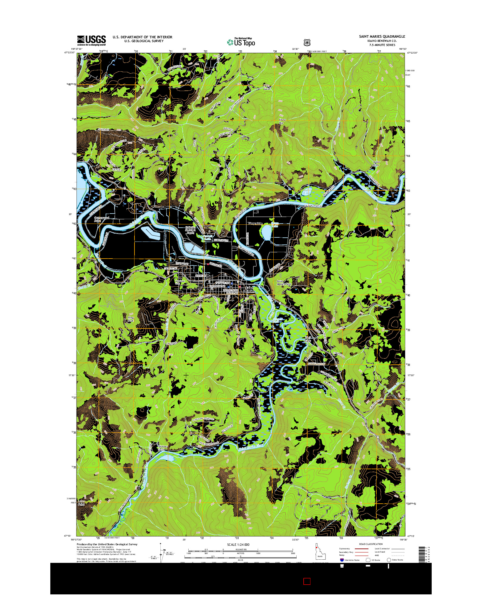 USGS US TOPO 7.5-MINUTE MAP FOR SAINT MARIES, ID 2017