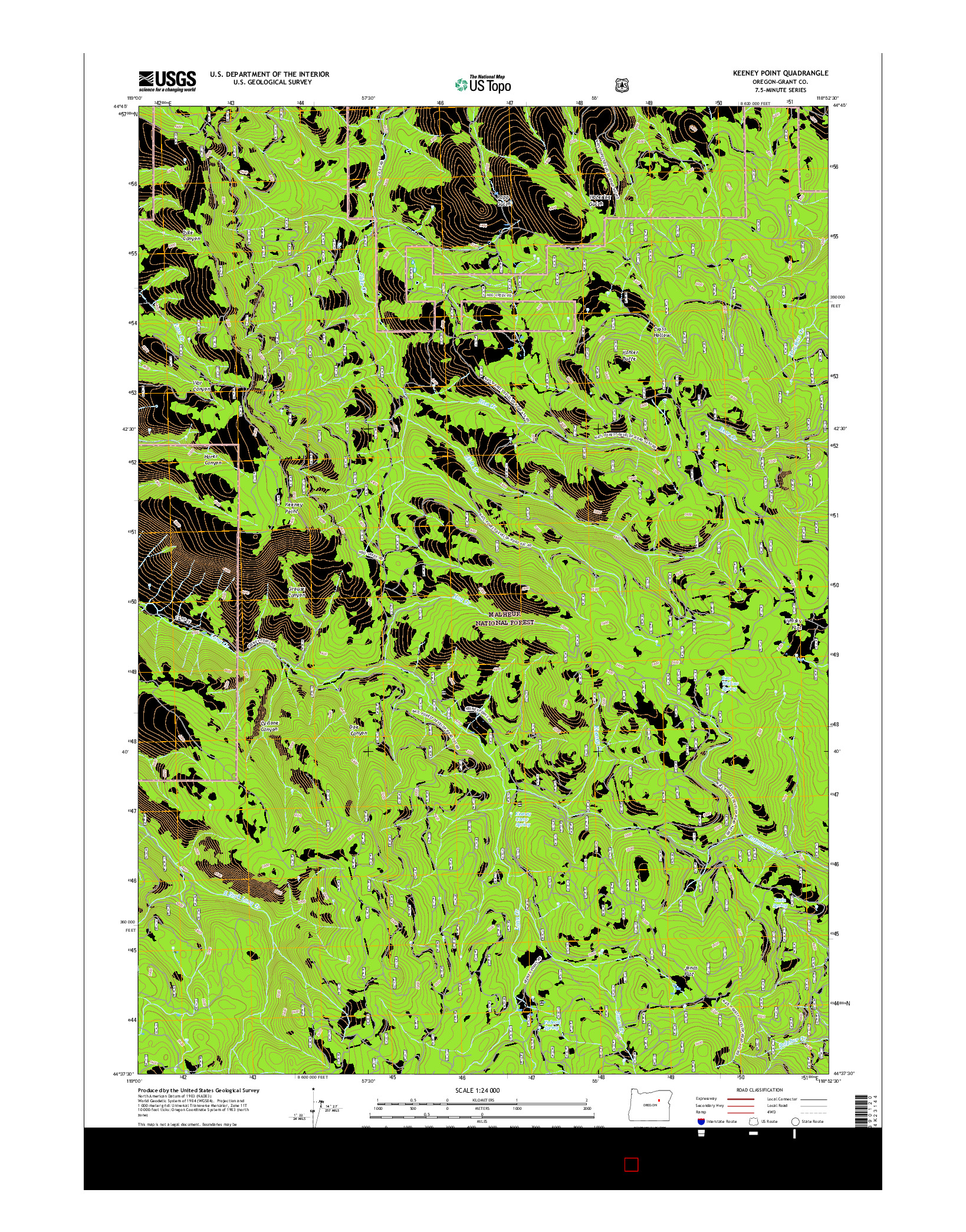 USGS US TOPO 7.5-MINUTE MAP FOR KEENEY POINT, OR 2017