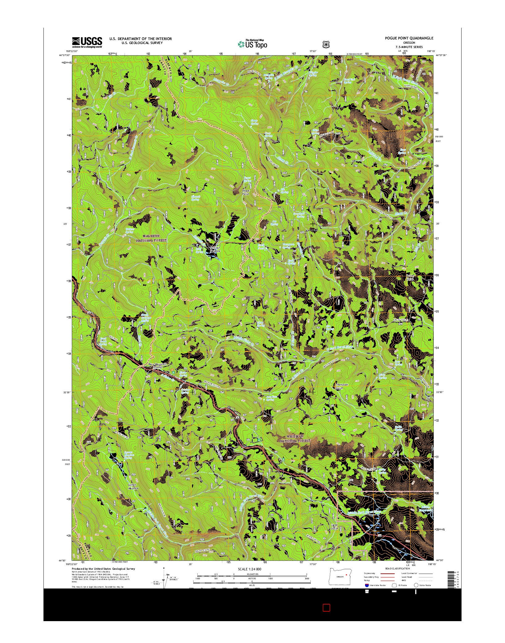 USGS US TOPO 7.5-MINUTE MAP FOR POGUE POINT, OR 2017