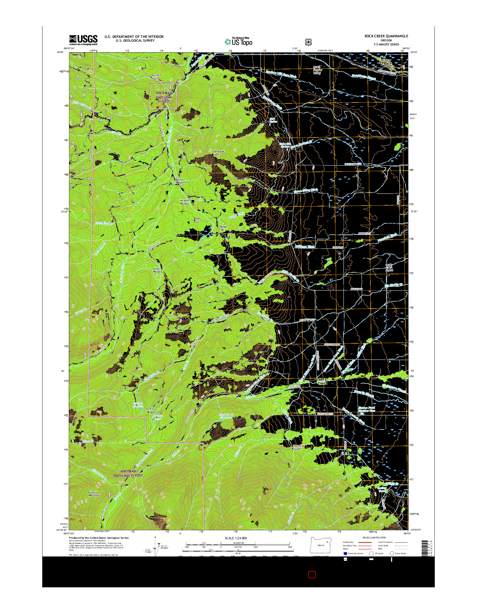 USGS US TOPO 7.5-MINUTE MAP FOR ROCK CREEK, OR 2017
