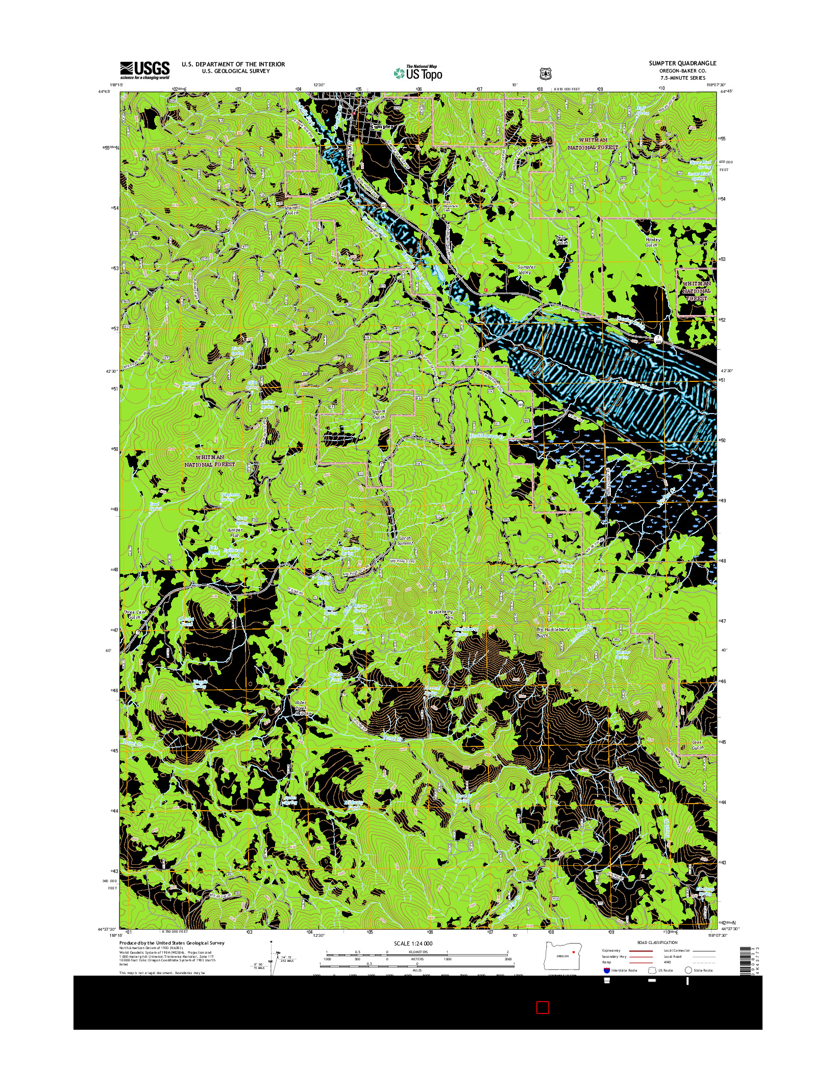 USGS US TOPO 7.5-MINUTE MAP FOR SUMPTER, OR 2017