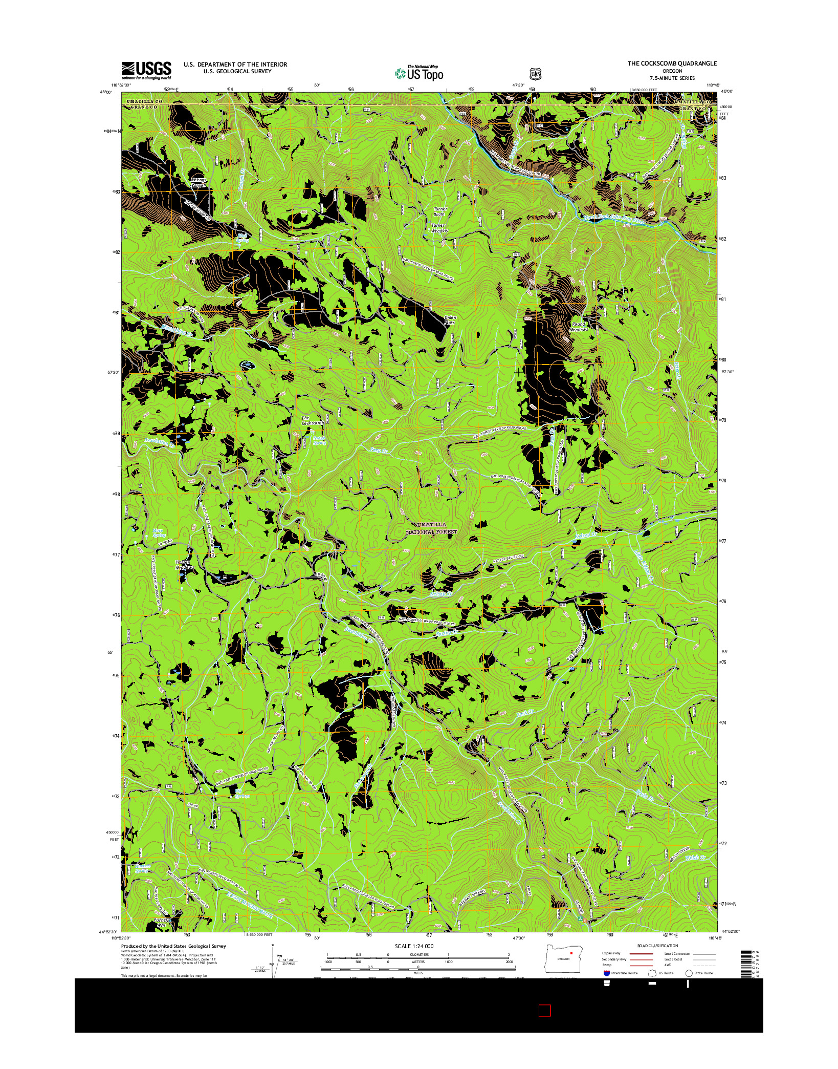 USGS US TOPO 7.5-MINUTE MAP FOR THE COCKSCOMB, OR 2017