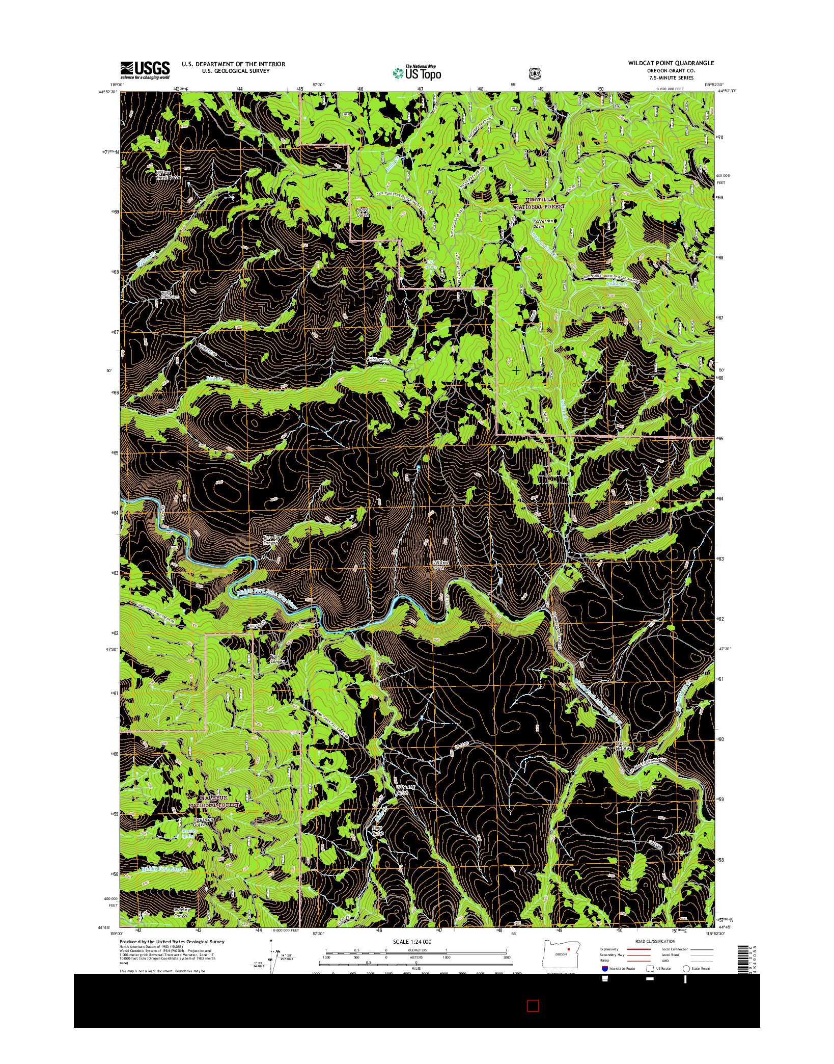 USGS US TOPO 7.5-MINUTE MAP FOR WILDCAT POINT, OR 2017