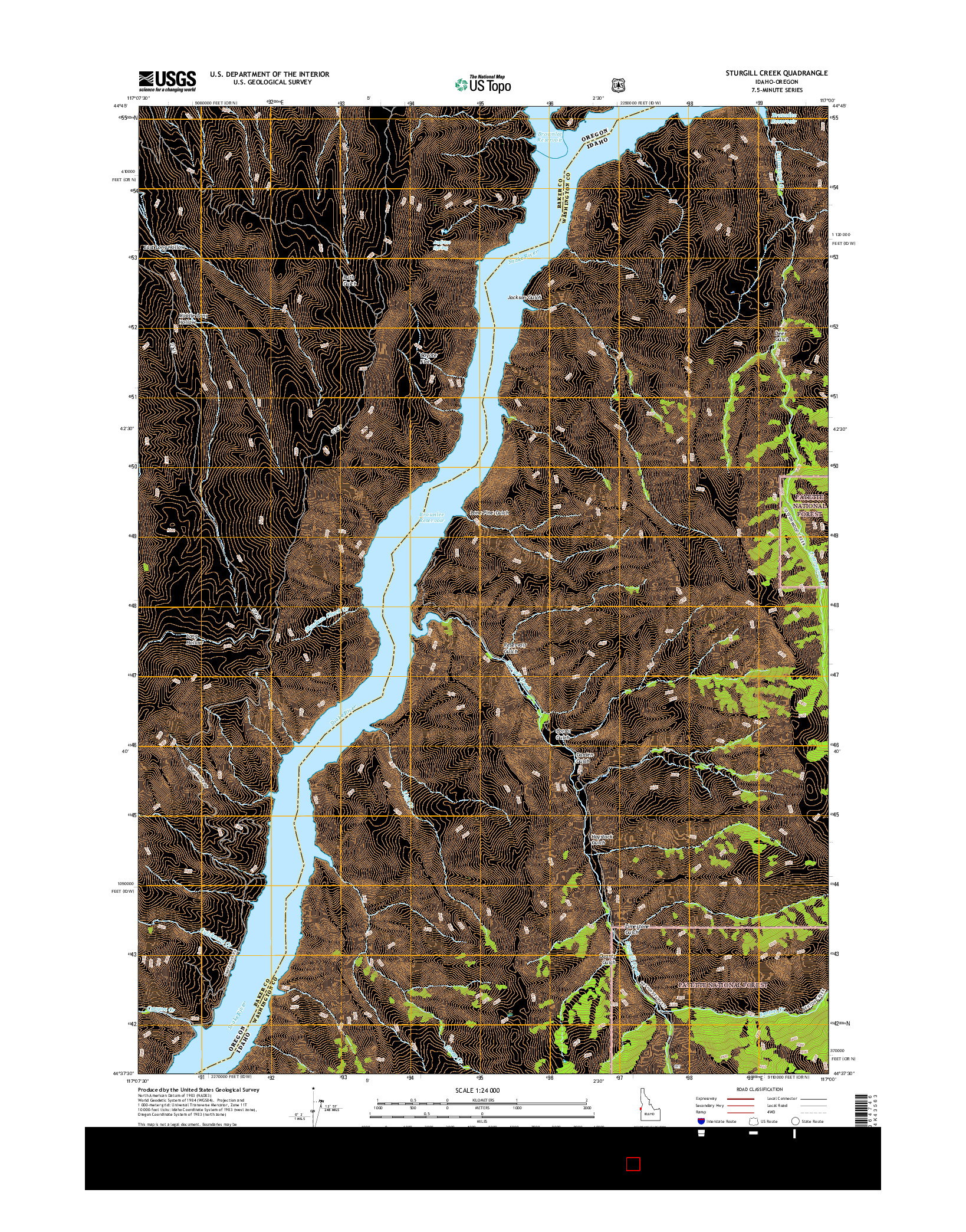 USGS US TOPO 7.5-MINUTE MAP FOR STURGILL CREEK, ID-OR 2017