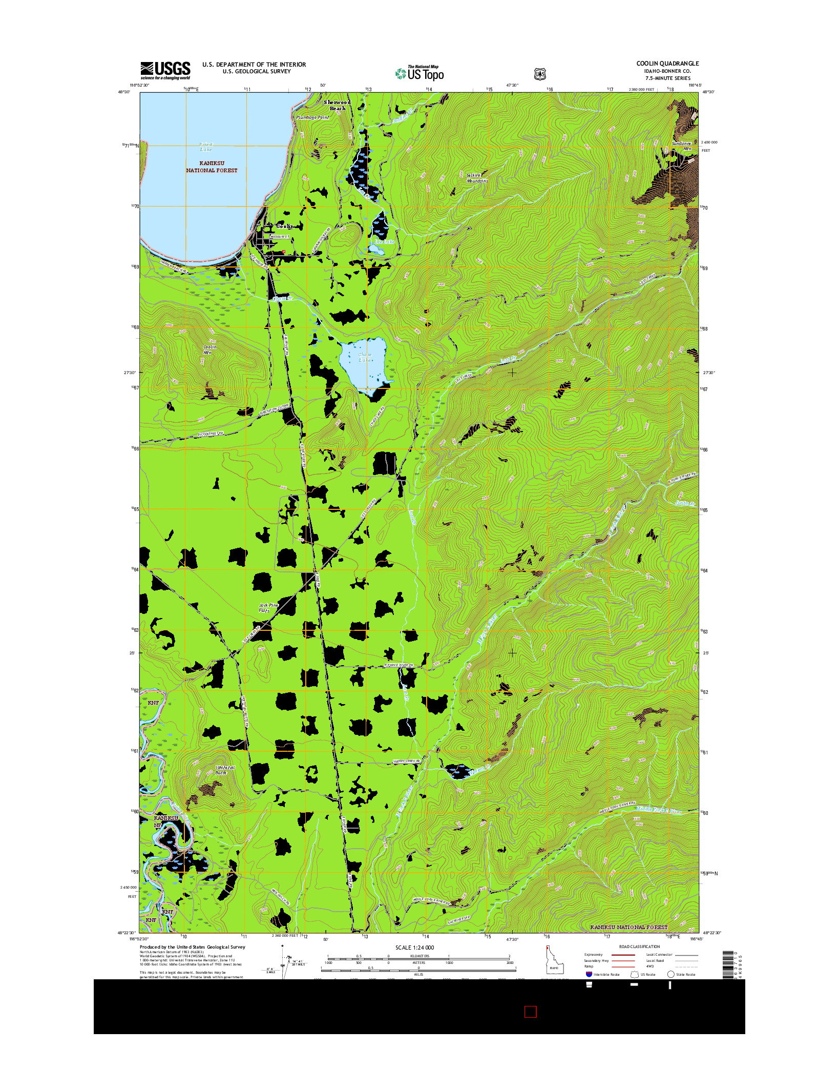 USGS US TOPO 7.5-MINUTE MAP FOR COOLIN, ID 2017