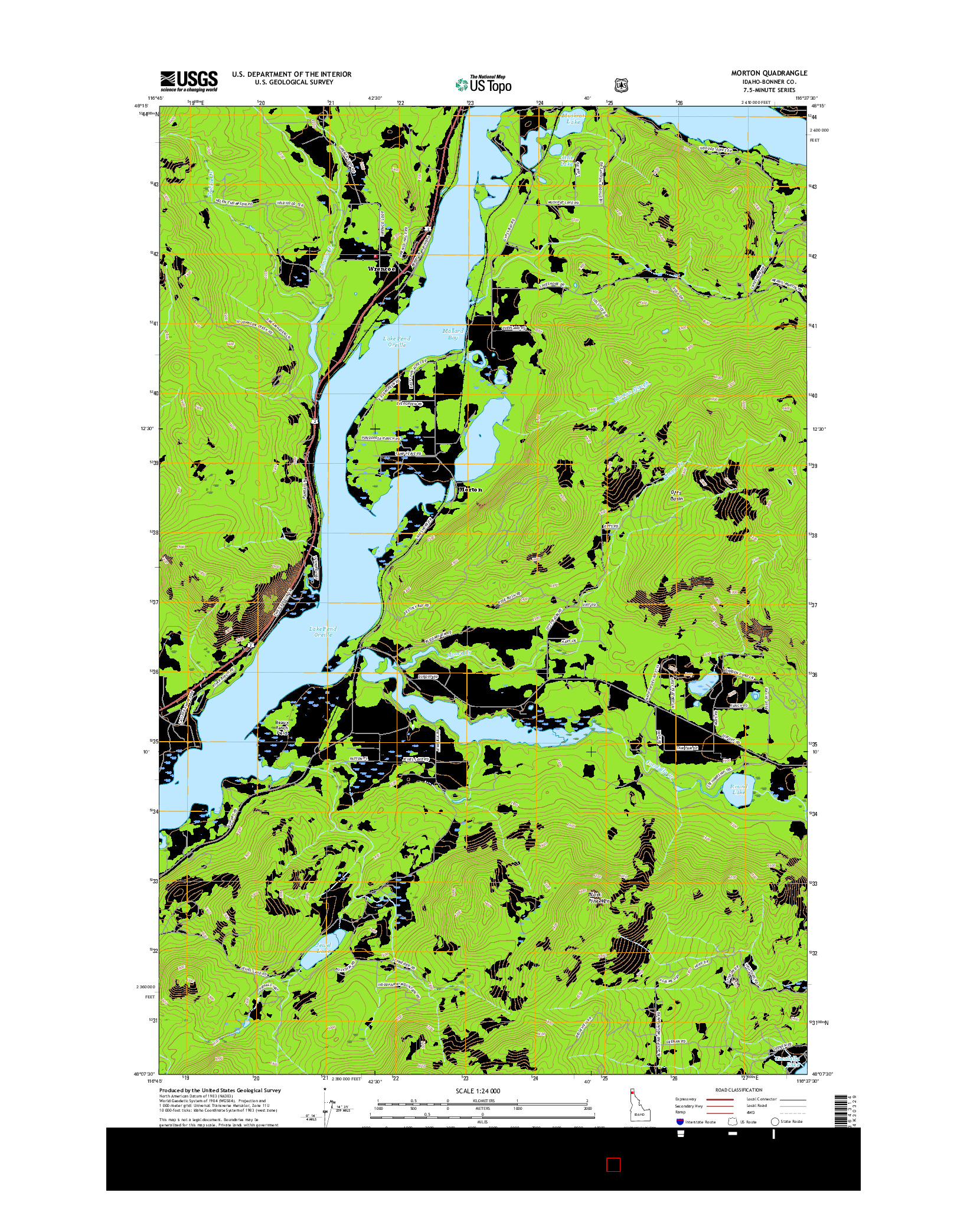 USGS US TOPO 7.5-MINUTE MAP FOR MORTON, ID 2017